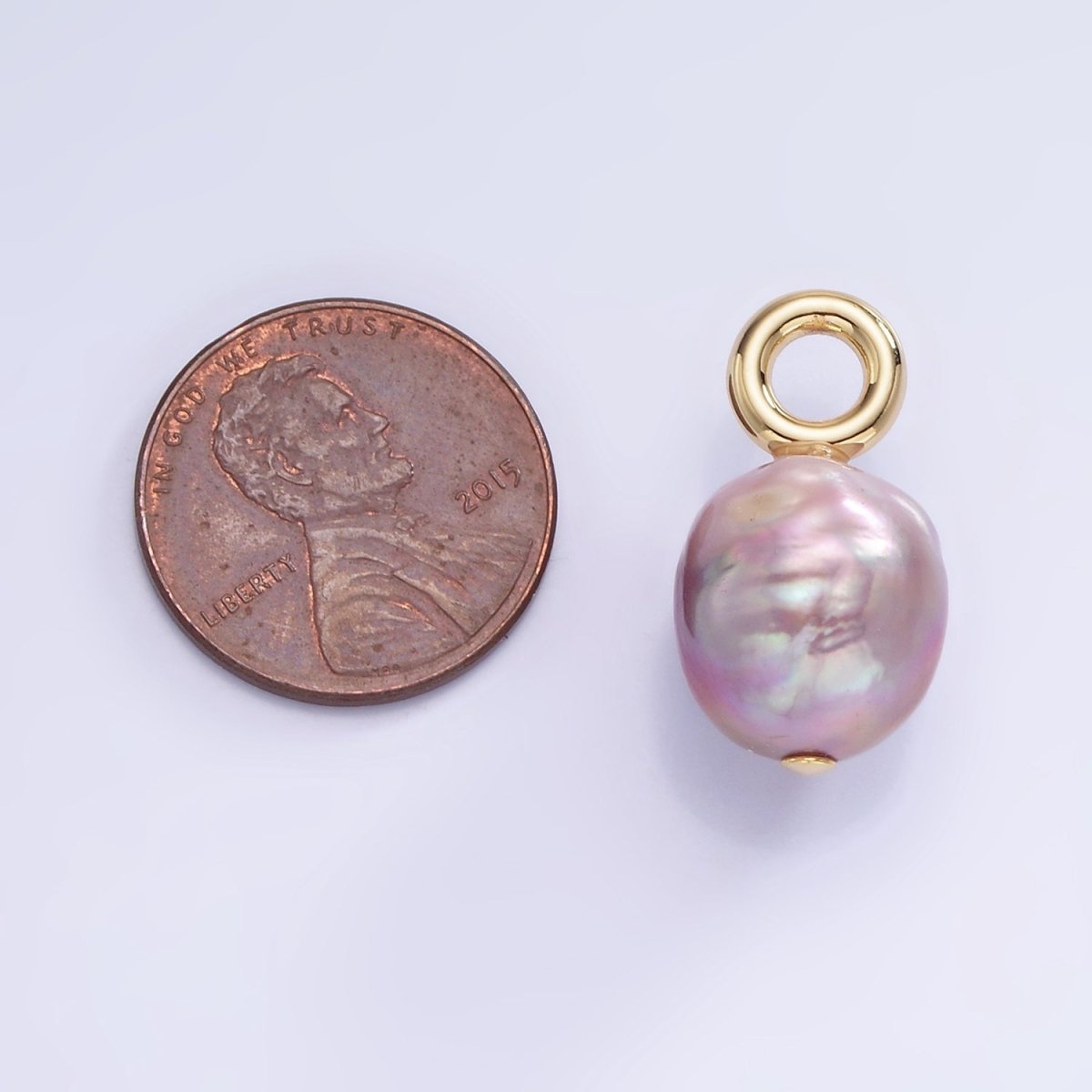 14K Gold Filled Purple Freshwater Pearl Drop Pendant | P1705 - DLUXCA