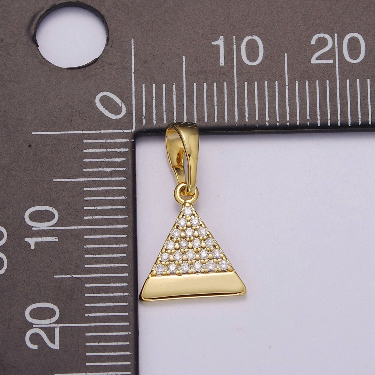 14k gold Filled Pyramid Pendant Dainty Triangle Charm for Necklace Bracelet Earring N-1410 - DLUXCA