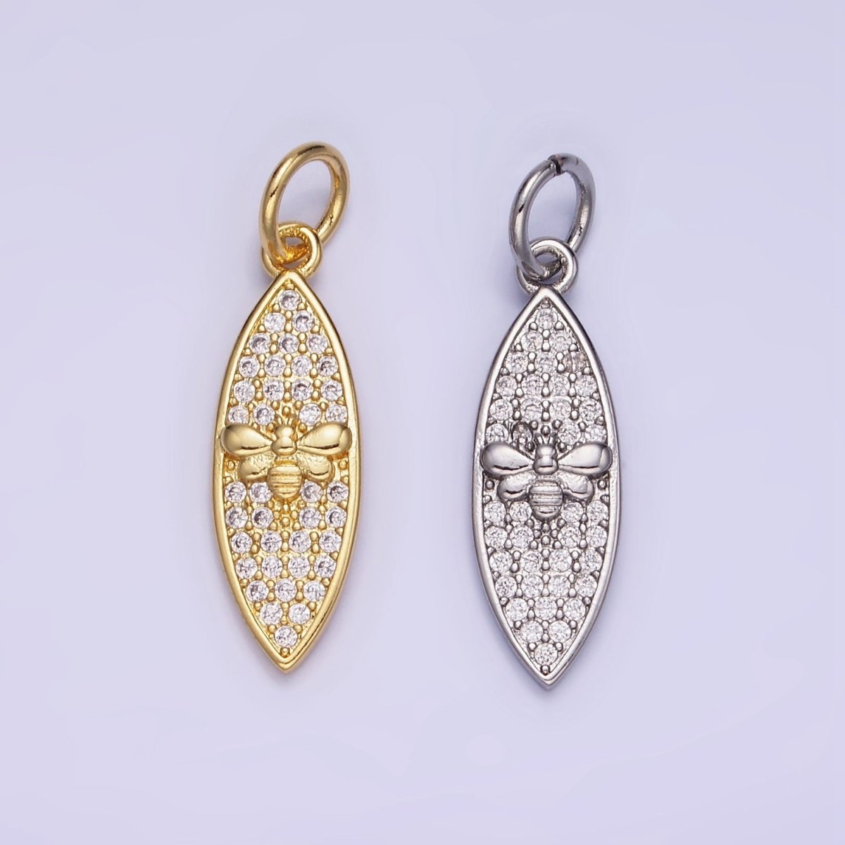 14K Gold Filled Queen Bumble Been Micro Paved CZ Sphere Charm in Gold & Silver | W494 - DLUXCA
