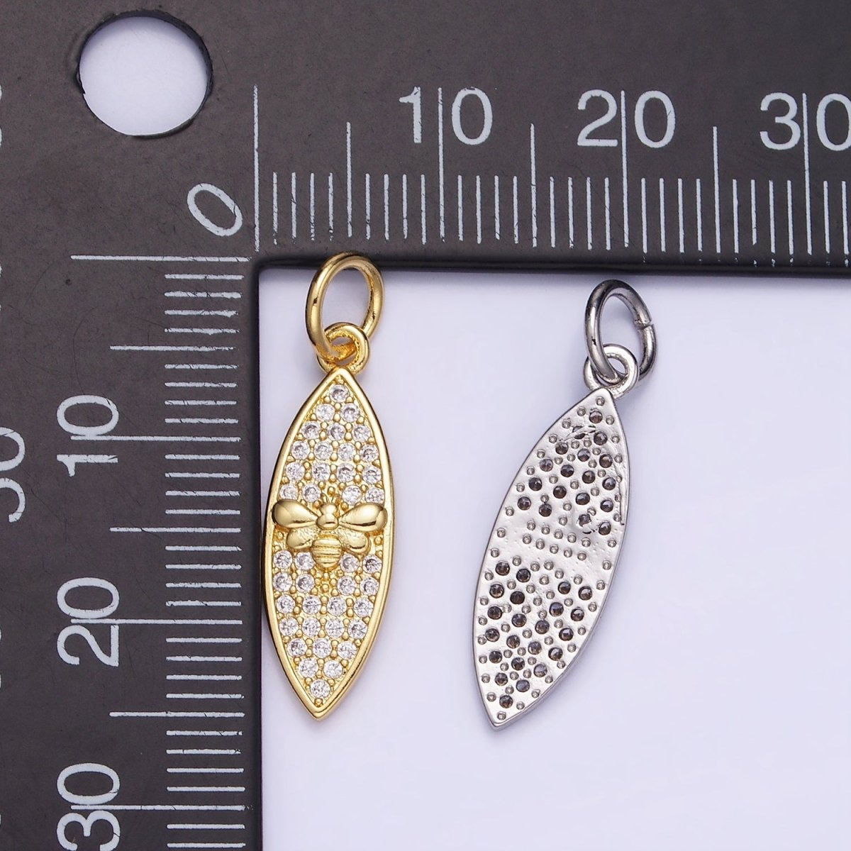 14K Gold Filled Queen Bumble Been Micro Paved CZ Sphere Charm in Gold & Silver | W494 - DLUXCA