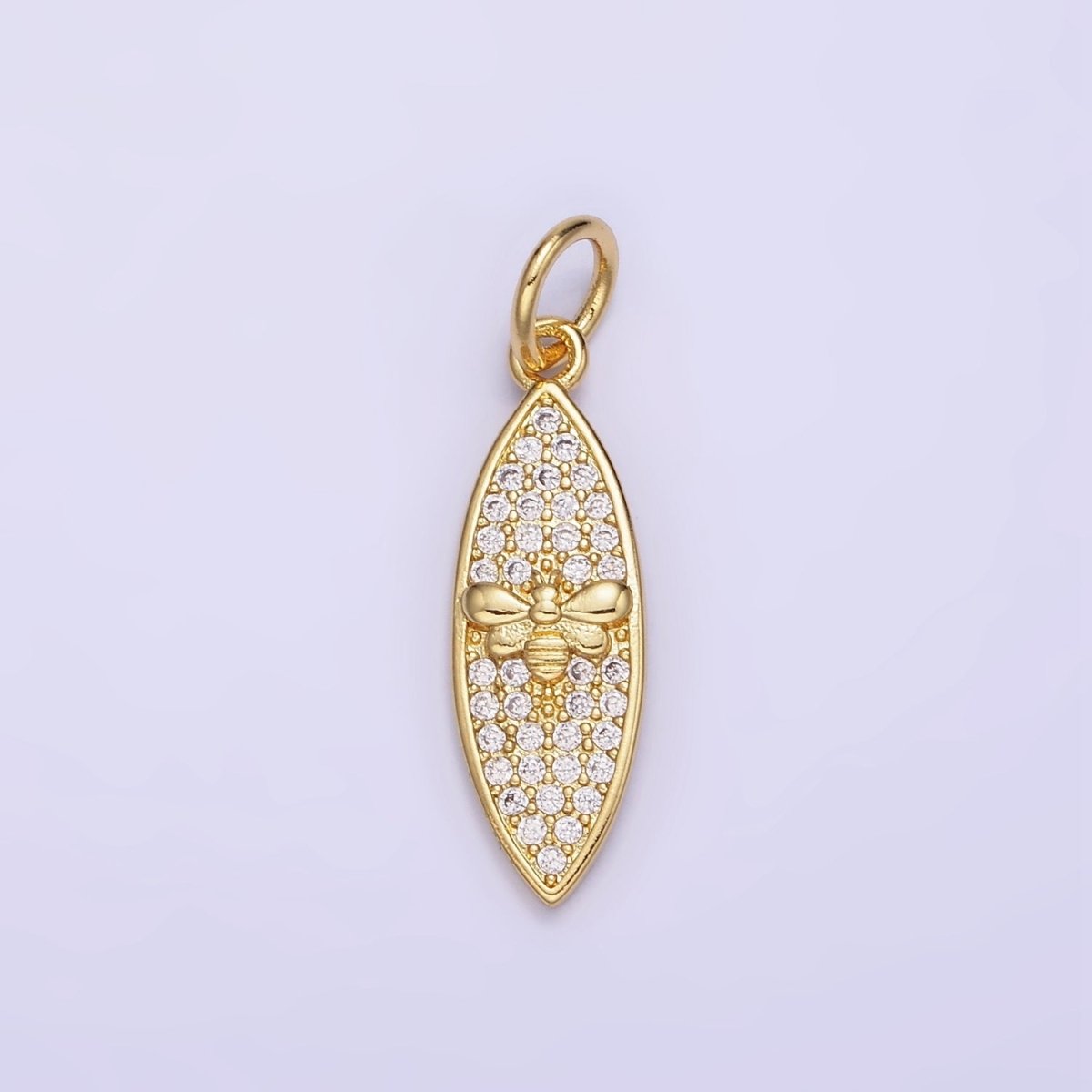 14K Gold Filled Queen Bumble Been Micro Paved CZ Sphere Charm in Gold & Silver | W494 - DLUXCA