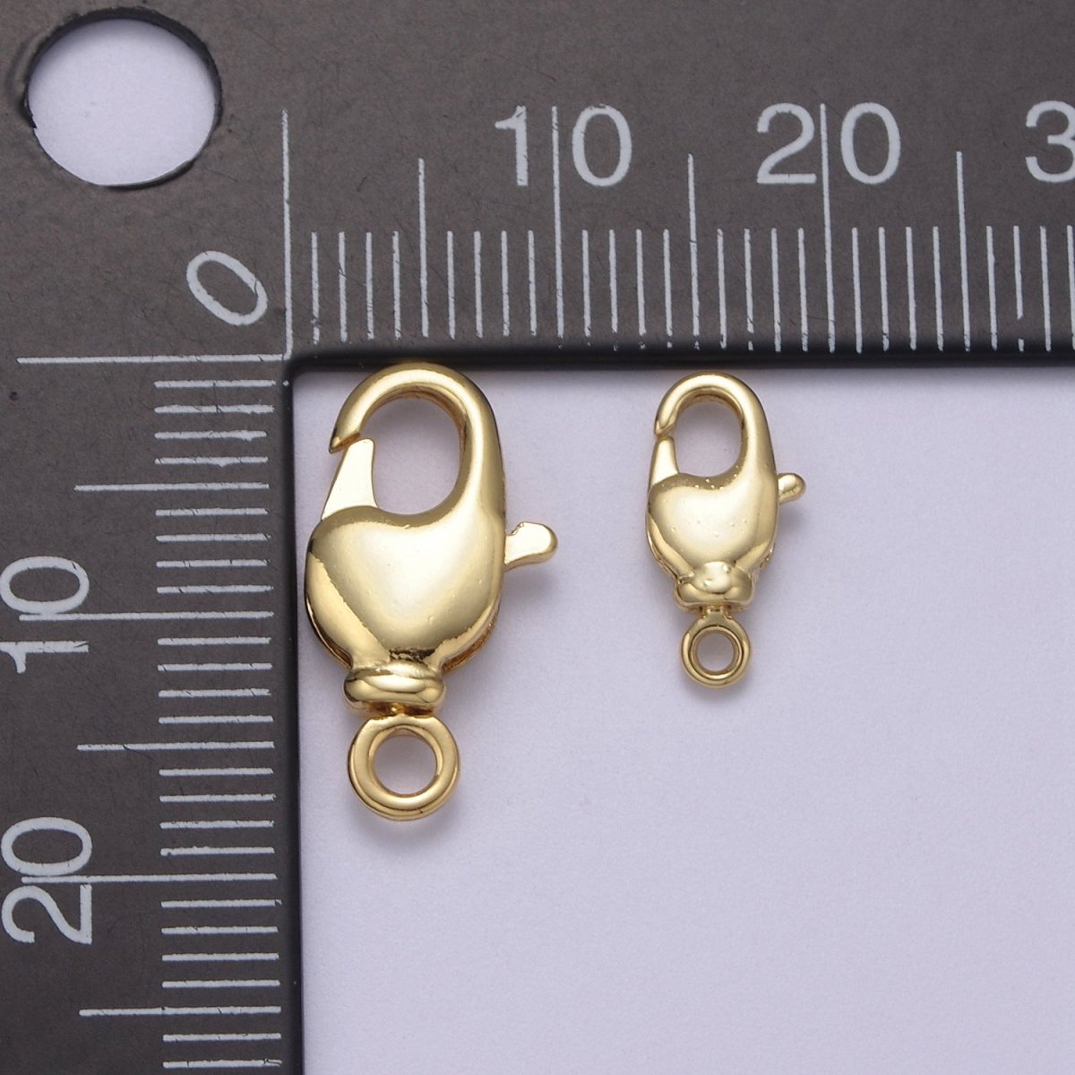 14K Gold Filled Rectangle Lobster Clasp 12x6 mm / 18x9 mm Jewelry Making Supplies Chain Findings L-634 K-342 - DLUXCA