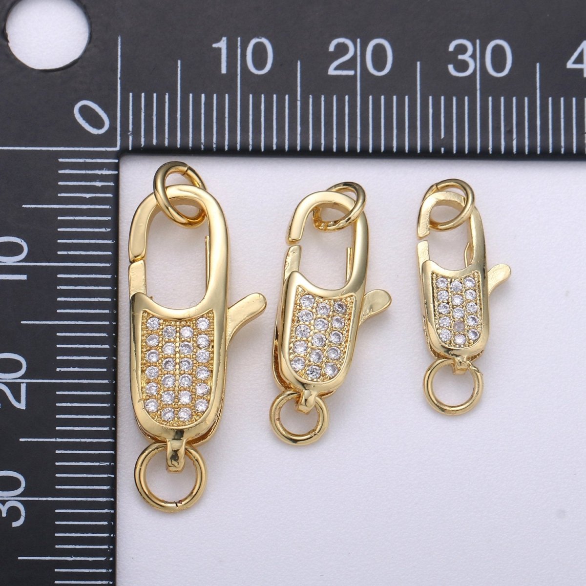 14K Gold Filled Rectangle Lobster Clasp for Necklace Bracelet Jewelry Making Supplies Chain Findings Micro Pave Clasp K-382 K-821 K-866 K-873 - DLUXCA
