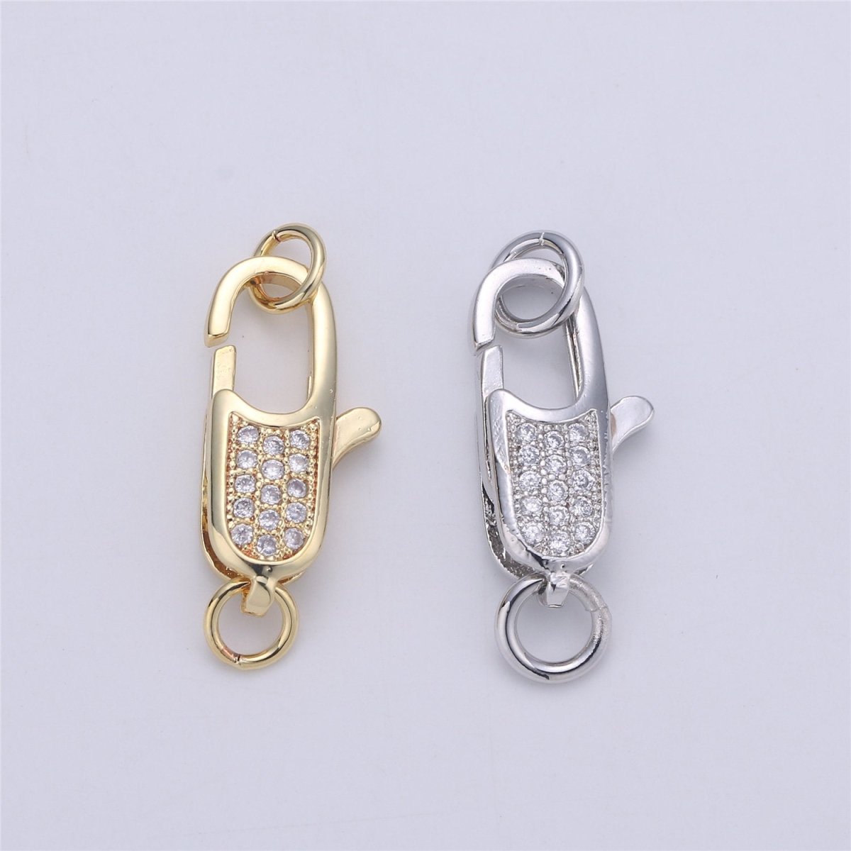 14K Gold Filled Rectangle Lobster Clasp for Necklace Bracelet Jewelry Making Supplies Chain Findings Micro Pave Clasp K-382 K-821 K-866 K-873 - DLUXCA