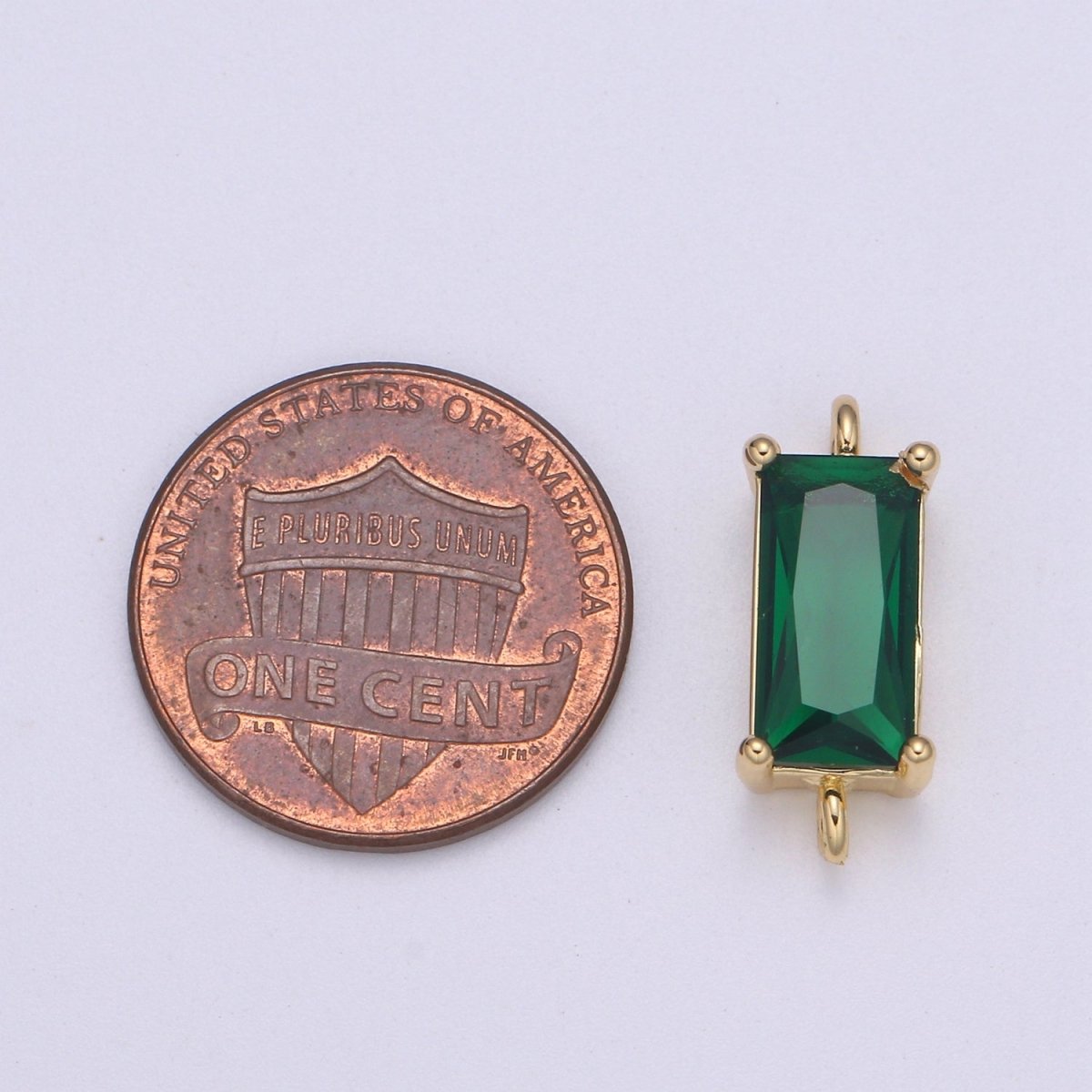 14K Gold Filled Rectangle Stone Connectors F-608 F-609 F-610 F-611 F-612 F-613 - DLUXCA