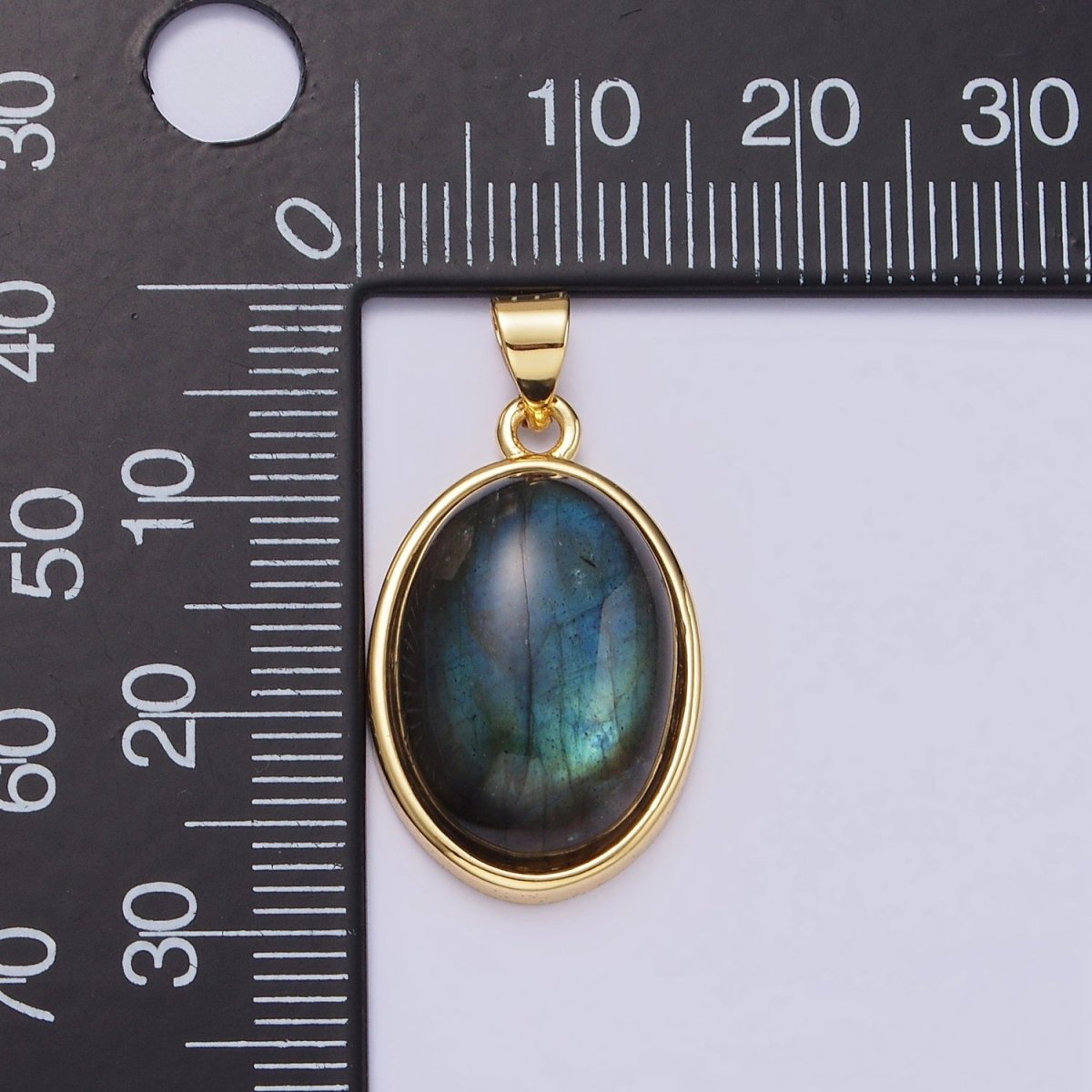14K Gold Filled Red Carnelian, Labradorite Cabochon Oval Minimalist Pendant | AA-683 AA-684 - DLUXCA