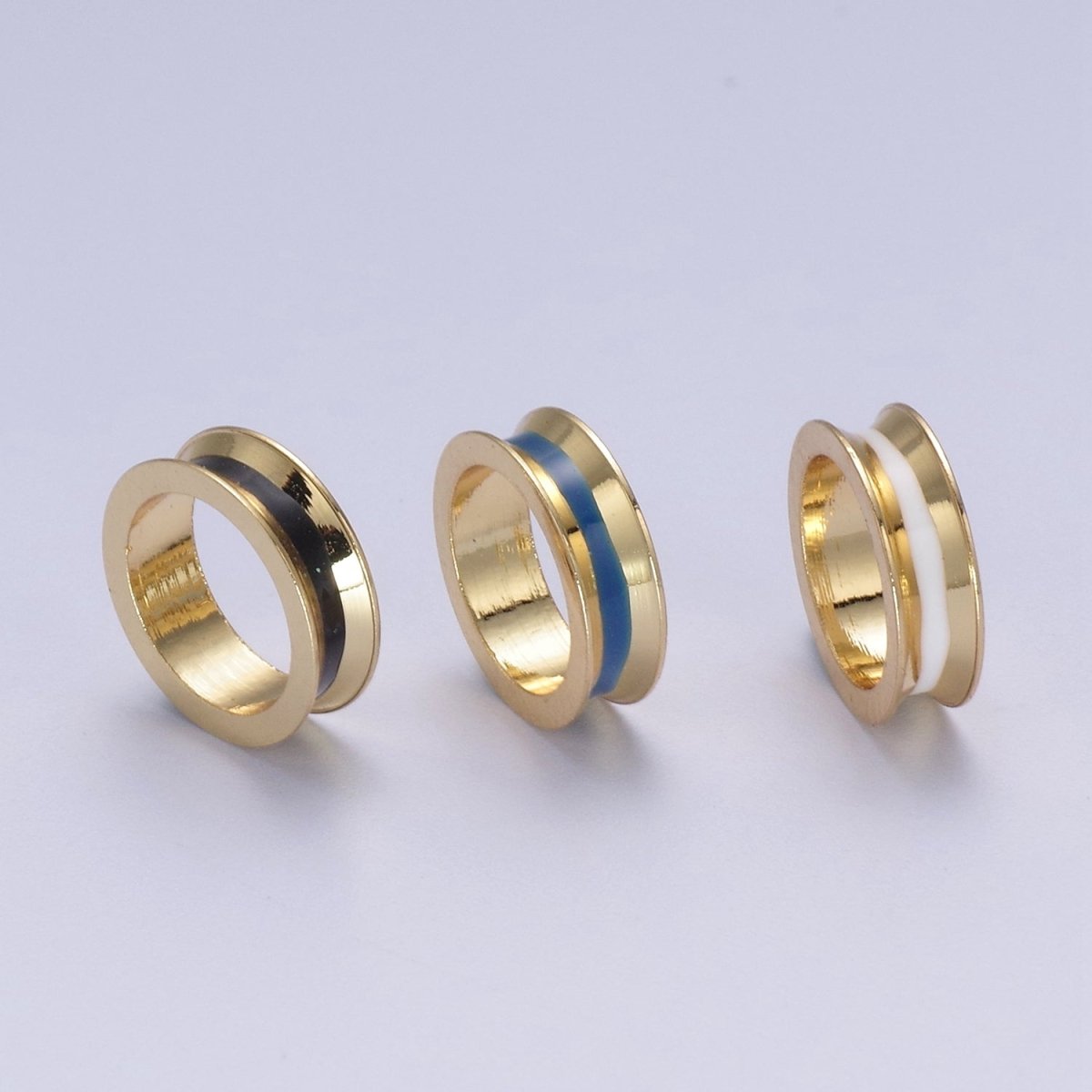 14K Gold Filled Rondelle Big Hole Spacer Beads, Large Hole Spacer Beads, Sliding Beads for Charm Necklace Bracelet B-139 B-140 B-141 - DLUXCA