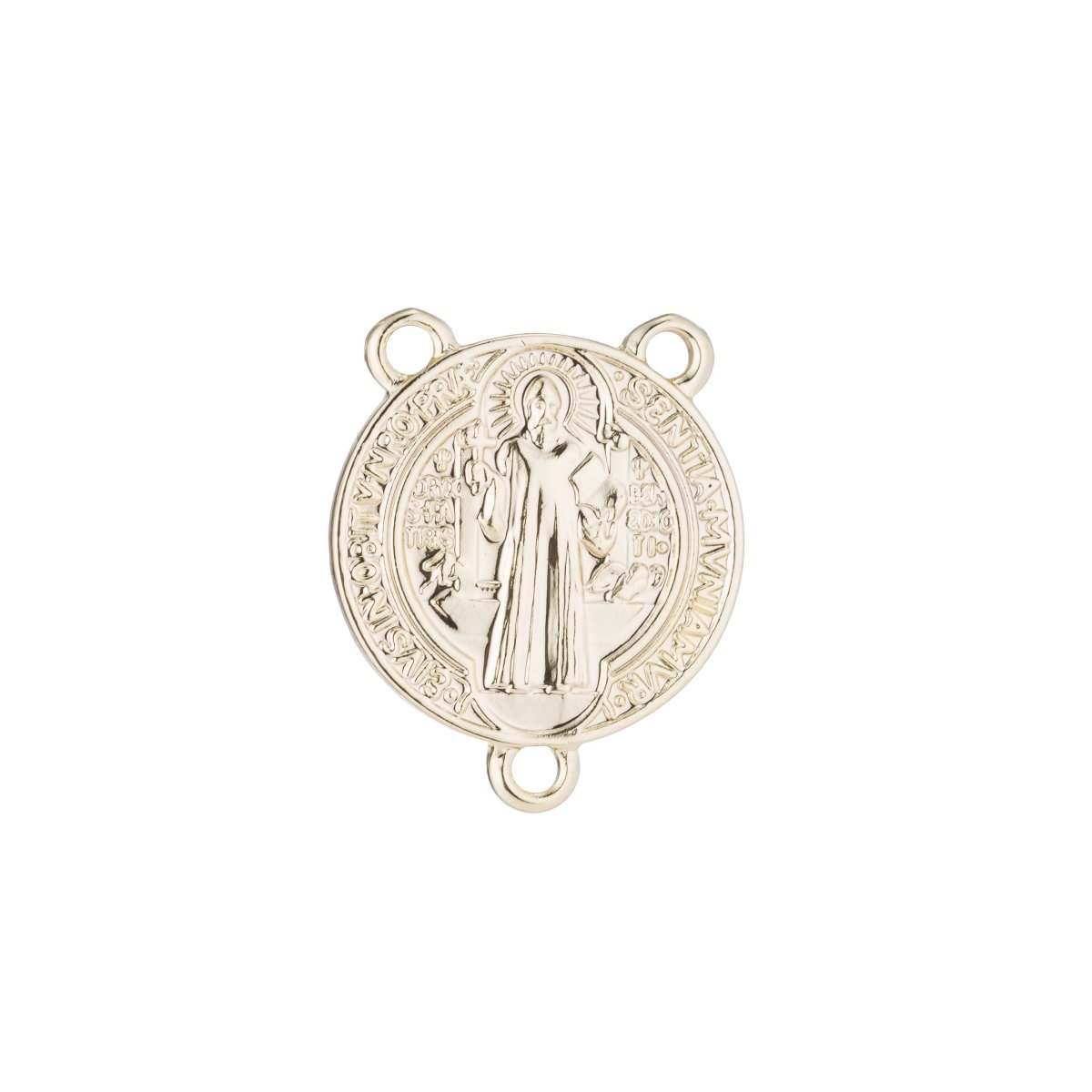 14K Gold Filled Rosary Centerpiece, Double Sided, Cross, Immaculate Heart, Rosary Making, Necklace Pendant, Findings for Jewelry Making F-188 - DLUXCA