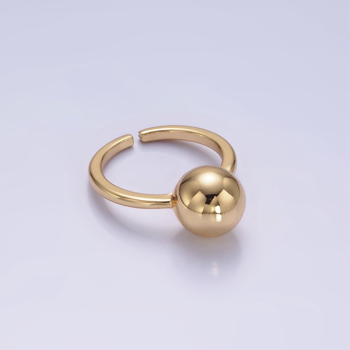 14K Gold Filled Round Bead Bubble Minimalist Solitaire Ring | O1259 - DLUXCA