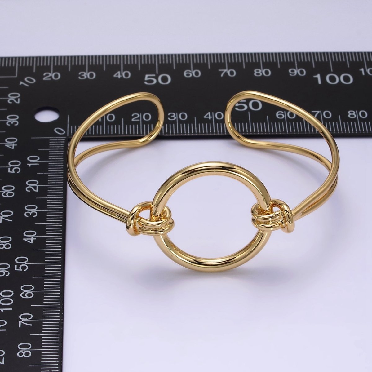 14K Gold Filled Round Circle Rope Tied Minimalist Cuff Bangle Bracelet in Silver & Gold | WA-1943 WA-1944 Clearance Pricing - DLUXCA