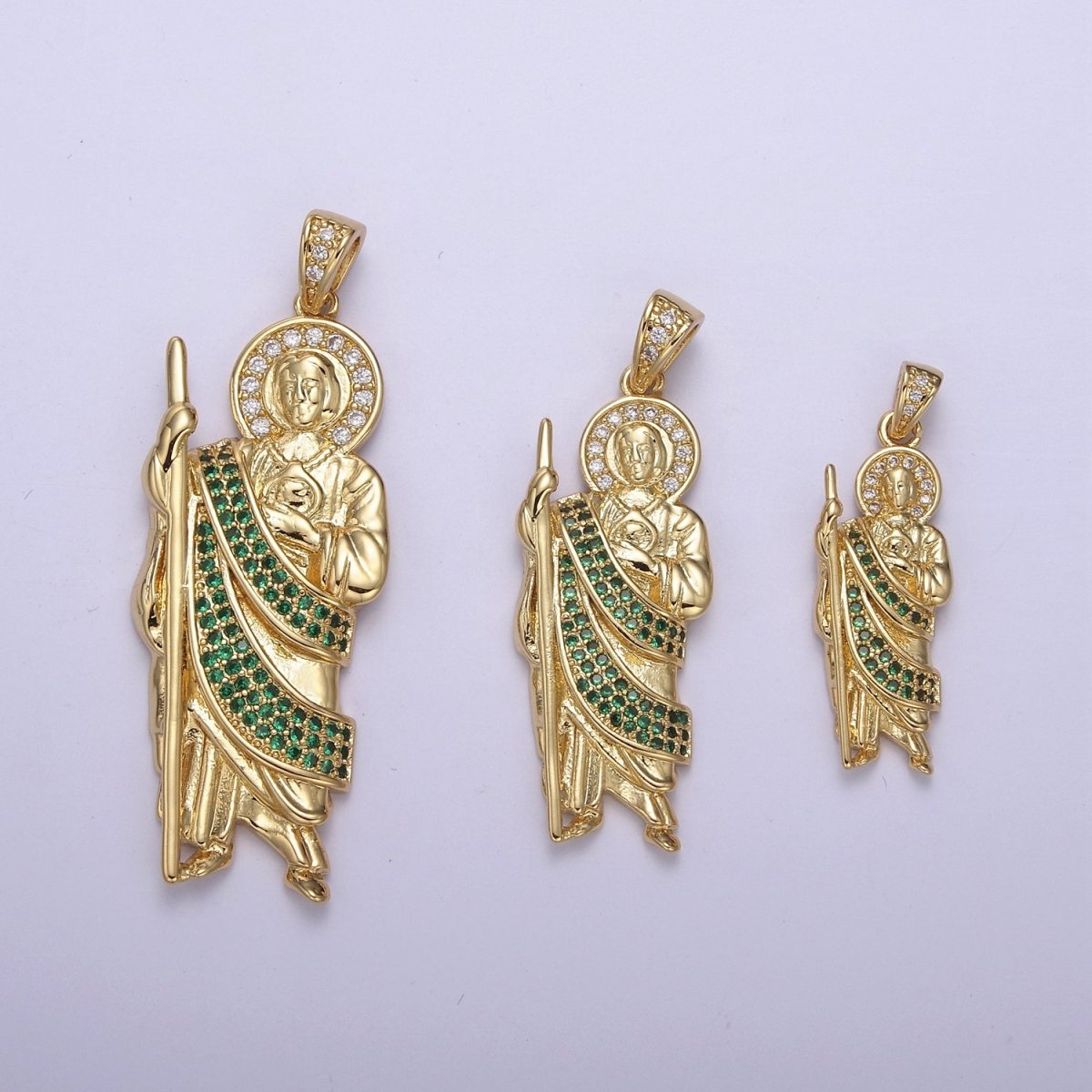 14k Gold Filled Saint Jude Necklace ~San Judas Tadeo Cadena~ Religious Saint Jude~ Grandiosa Cadena de San Judas N-552 - N-554 - DLUXCA