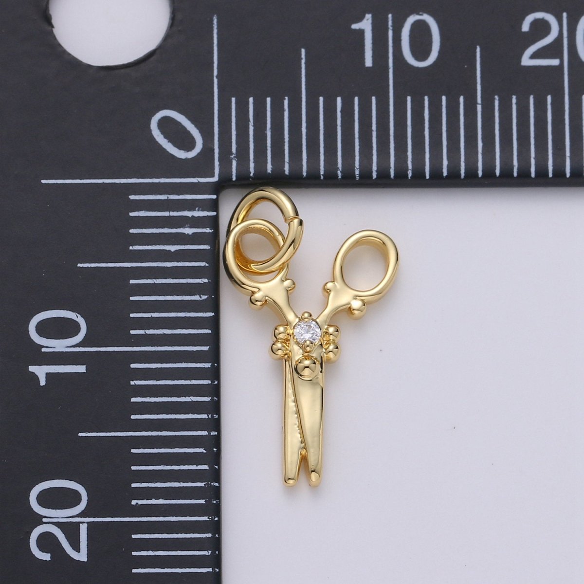 14k Gold Filled Scissor Pendant Charm, Dainty scissor charm Gold Filled Pendant, For Jewelry Making Supply D-635 - DLUXCA