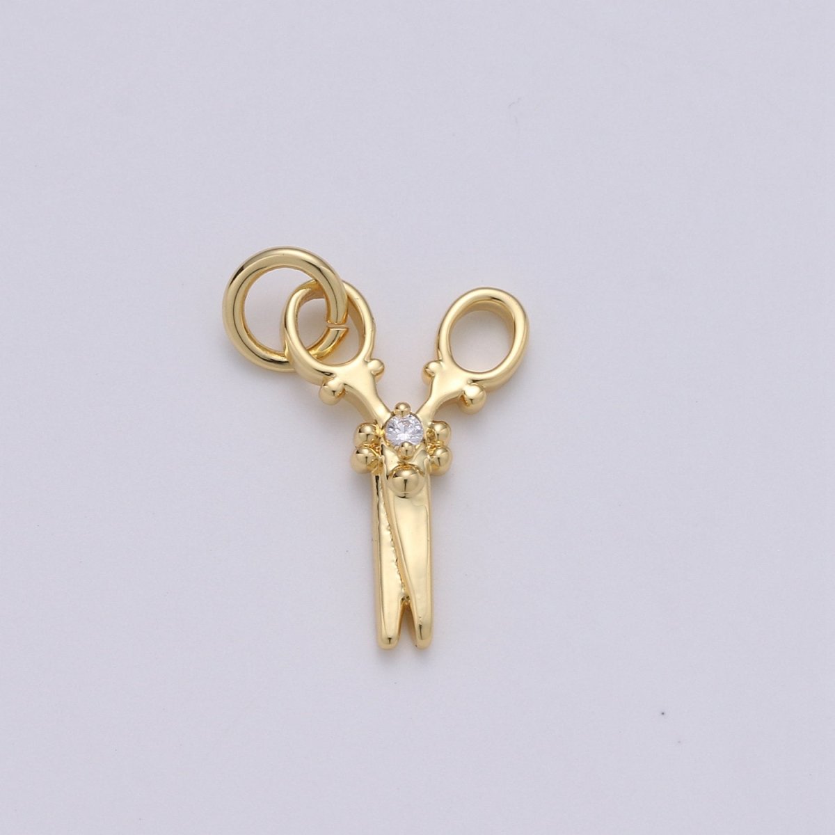 14k Gold Filled Scissor Pendant Charm, Dainty scissor charm Gold Filled Pendant, For Jewelry Making Supply D-635 - DLUXCA