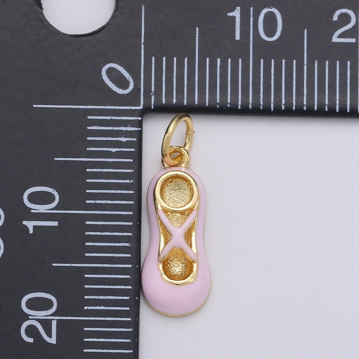 14K Gold Filled Small Gold Ballerina Shoes Charm,Dainty Pink Ballet Shoe Dancer Pendant for Kids Bracelet Earring Necklace Charm supply D-773 - DLUXCA