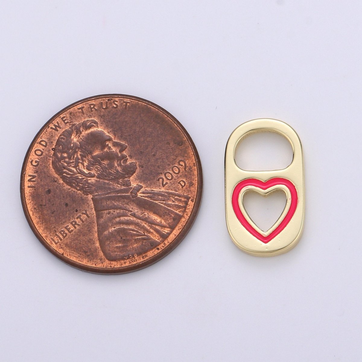 14K Gold Filled Soda Tab, Soda Pull Tab, Kawaii Heart Tab Pendant Charm For Bracelet Necklace Wholesale Charm Jewelry Making Craft SuppliesC-494~C-496 - DLUXCA