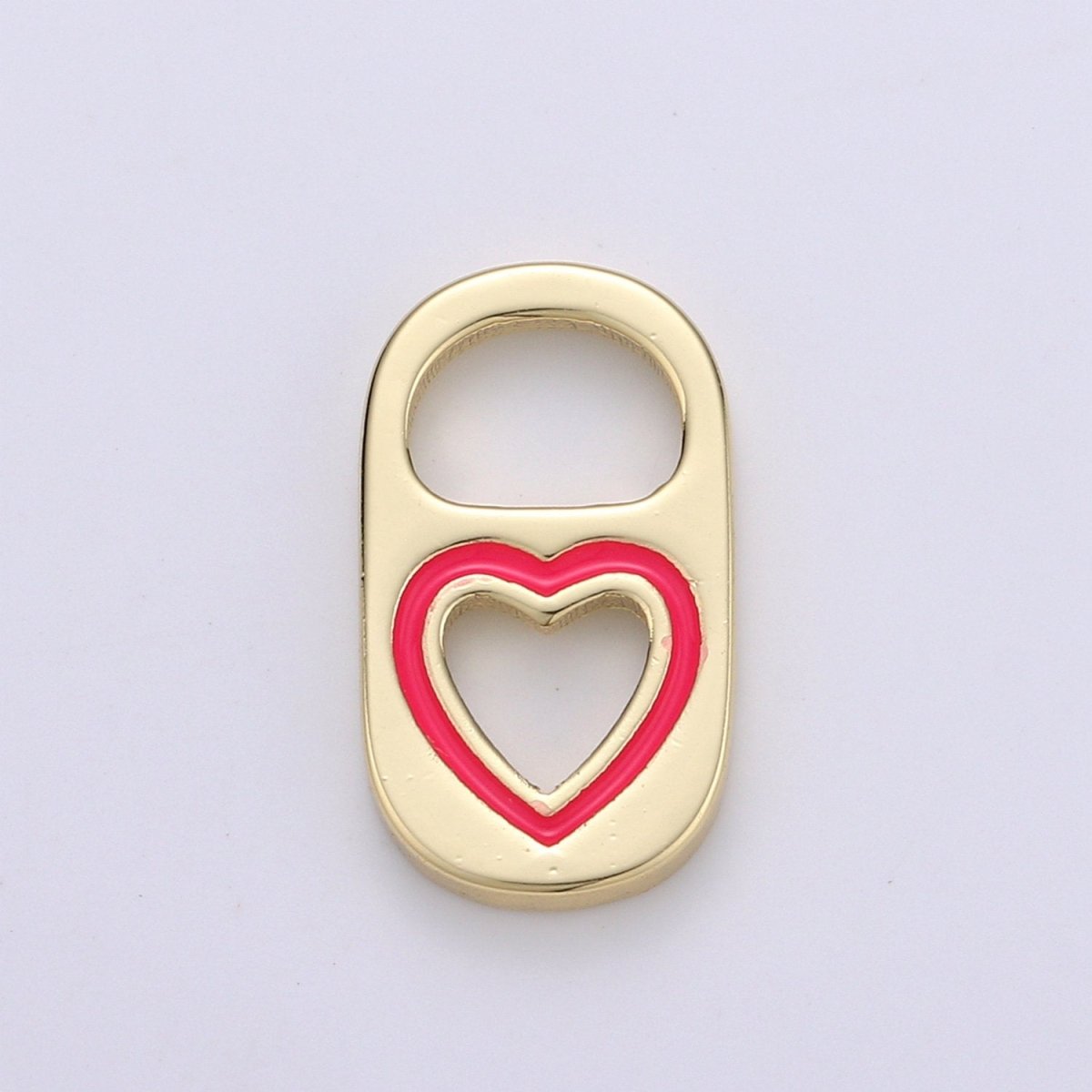 14K Gold Filled Soda Tab, Soda Pull Tab, Kawaii Heart Tab Pendant Charm For Bracelet Necklace Wholesale Charm Jewelry Making Craft SuppliesC-494~C-496 - DLUXCA