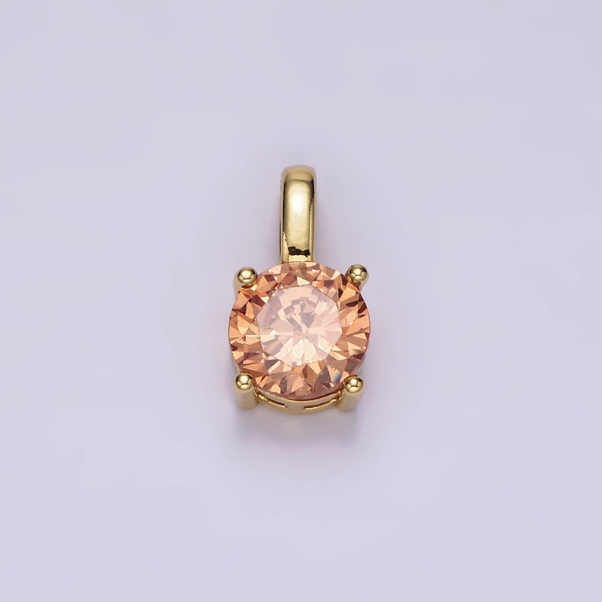 14K Gold Filled Solitaire Birthstone CZ Personalized Pendant | AH063 - AH074 - DLUXCA