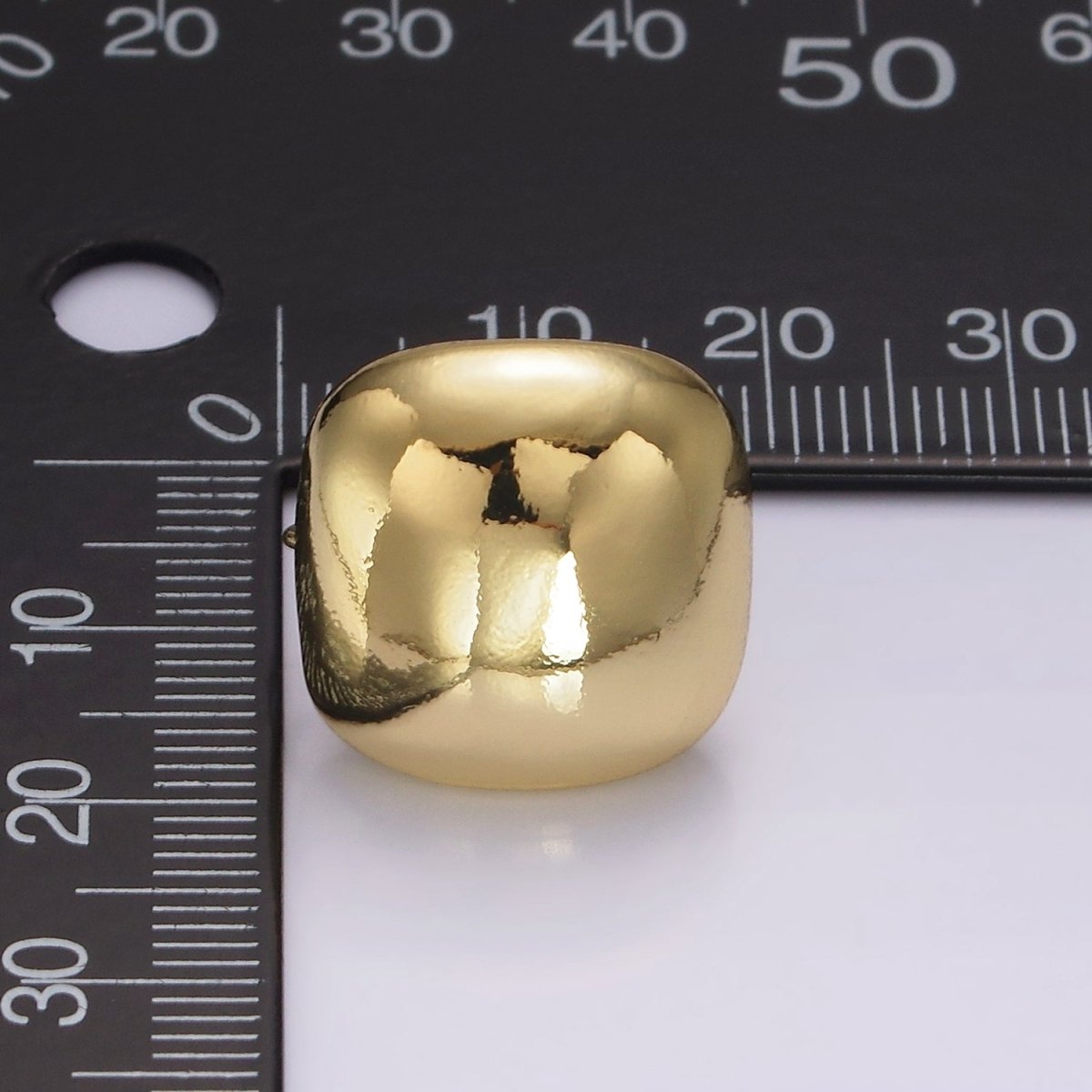 14K Gold Filled Square Dome Open Loop Stud Earrings Findings Supply | Z625 - DLUXCA