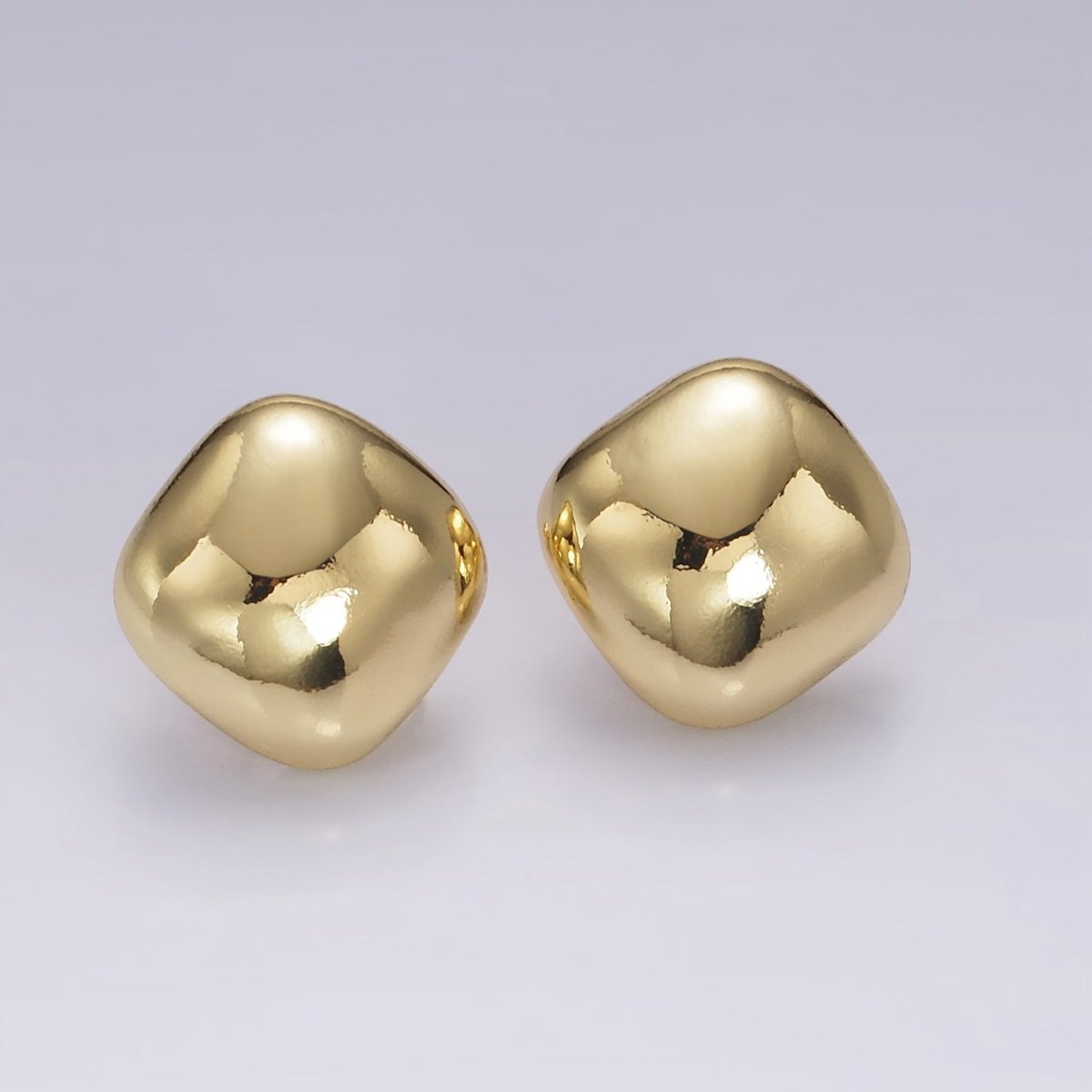 14K Gold Filled Square Dome Open Loop Stud Earrings Findings Supply | Z625 - DLUXCA