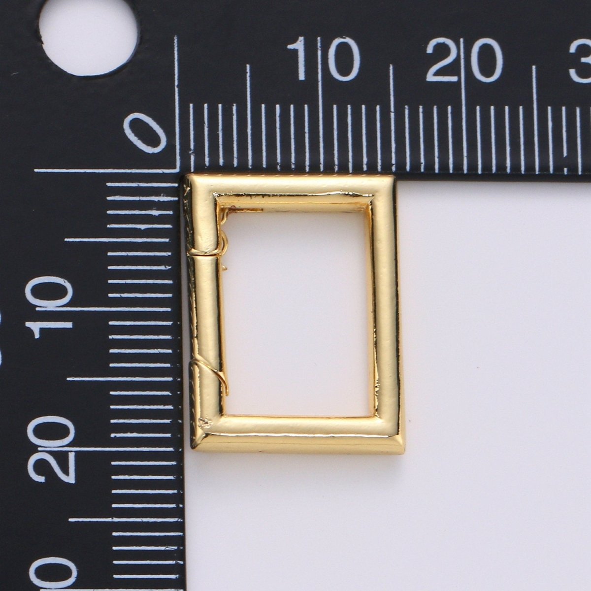 14K Gold Filled Square Shape Carabiner Clasp with Easy Open Spring, Square Spring Snap Clasp for Jewelry Making supply K-828 - DLUXCA