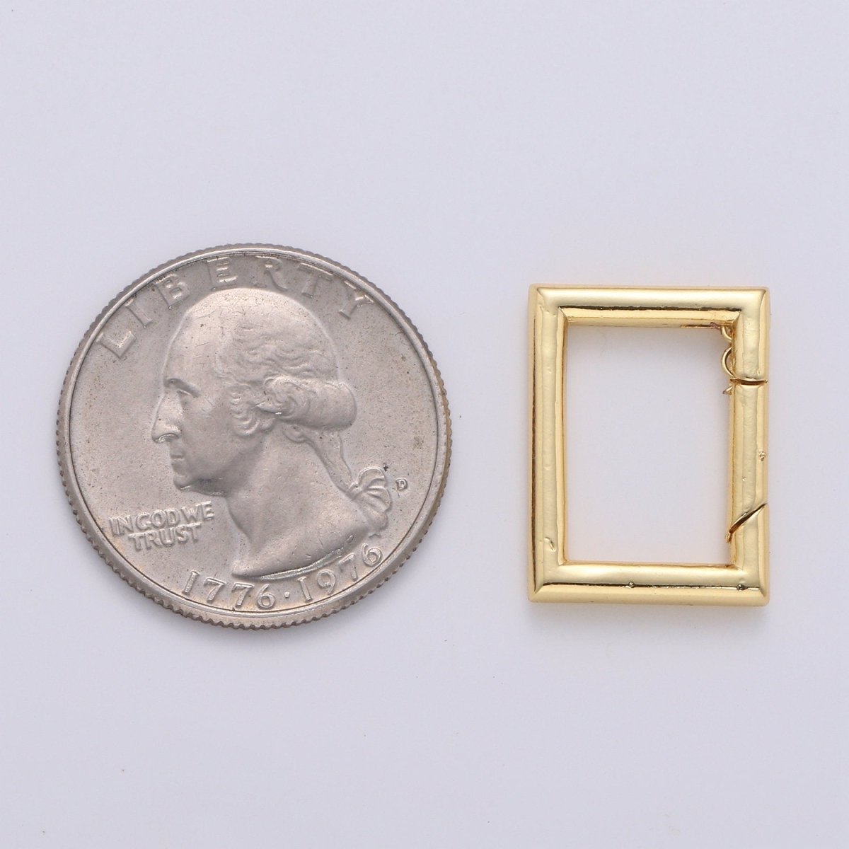 14K Gold Filled Square Shape Carabiner Clasp with Easy Open Spring, Square Spring Snap Clasp for Jewelry Making supply K-828 - DLUXCA