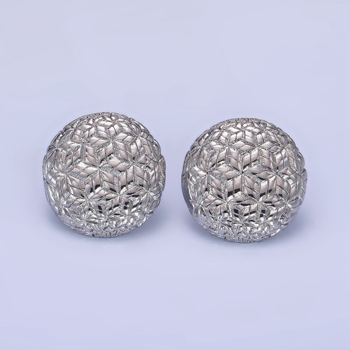 14K Gold Filled Star Multiband Round Stud Earrings in Gold & Silver | AB1288 AB1289 - DLUXCA