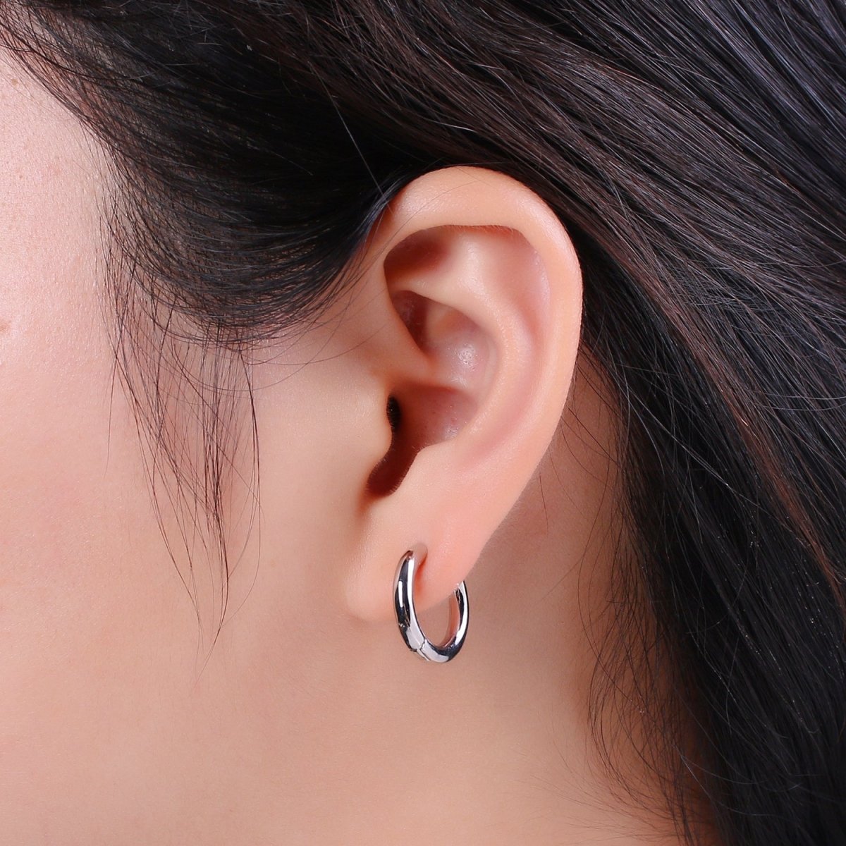 14K Gold Filled Thick Huggie Hoop, Small Hoop, Tiny Hoop Earrings, Gold Thick Huggie Hoop Earrings, Simple Thick Huggie Hoop, Daily earring T-246 ~ T-249 - DLUXCA