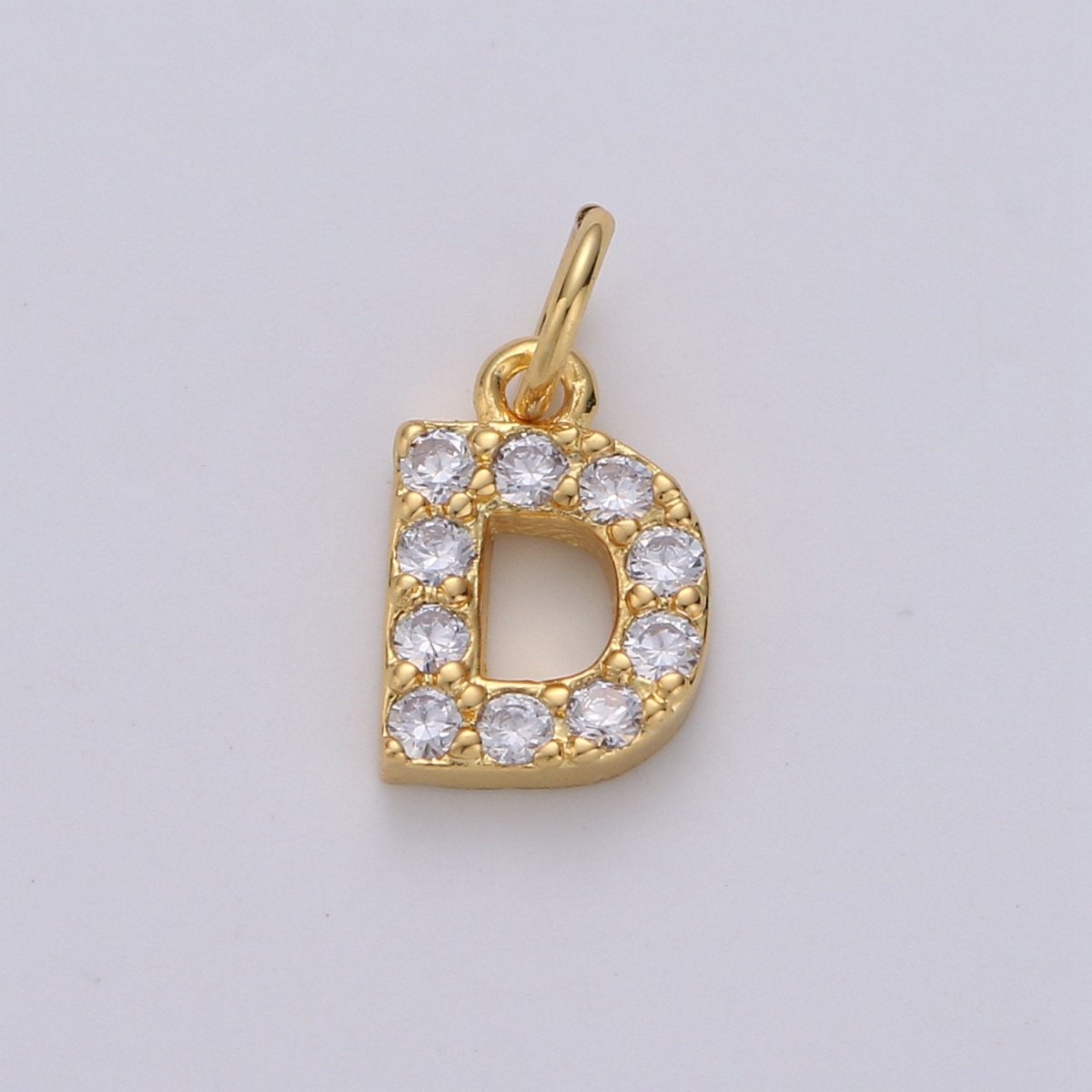 14k Gold Filled Tiny CZ Initial, Letter Alphabet Micro Pave charms Dainty Gold Cubic Pendant Charm for Necklace Bracelet Earring Add on A-099 to A-111 - DLUXCA