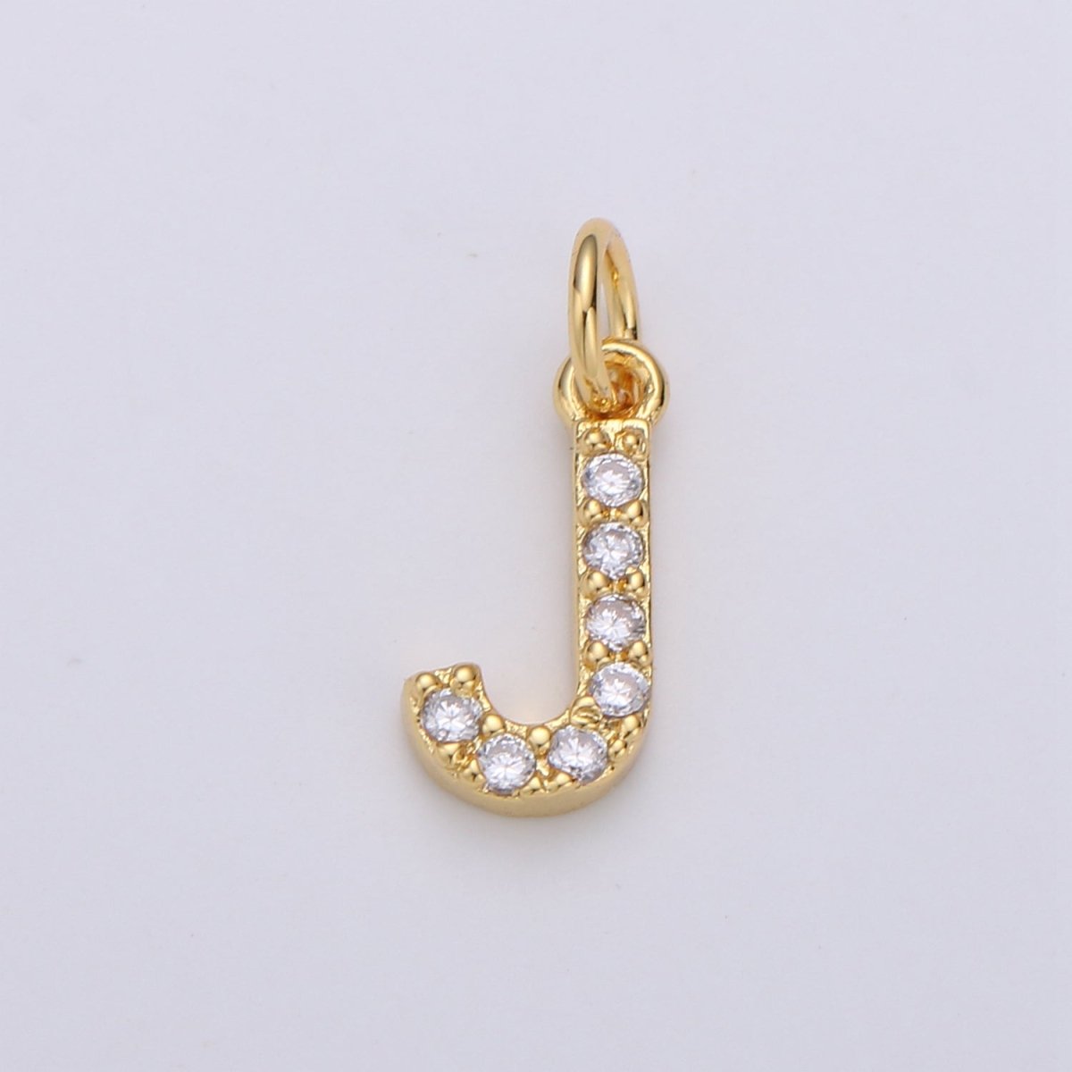 14k Gold Filled Tiny CZ Initial, Letter Alphabet Micro Pave charms Dainty Gold Cubic Pendant Charm for Necklace Bracelet Earring Add on A-099 to A-111 - DLUXCA