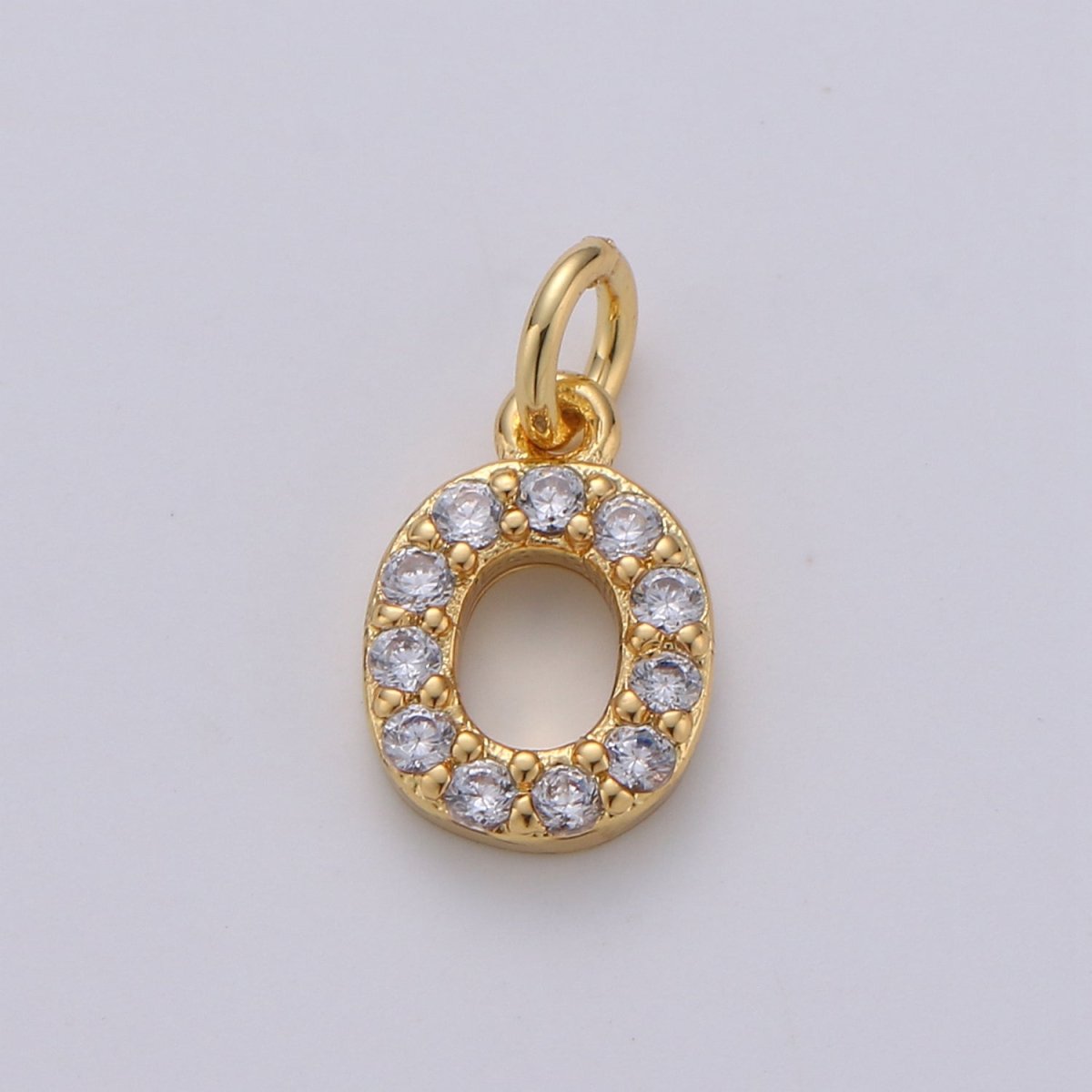 14k Gold Filled Tiny CZ Initial, Letter Alphabet Micro Pave charms Dainty Gold Cubic Pendant Charm for Necklace Bracelet Earring Add on A-099 to A-111 - DLUXCA