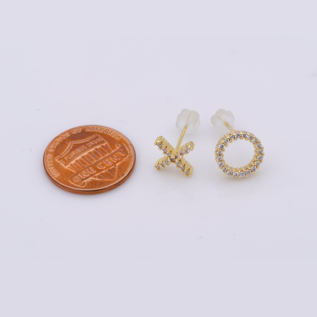 14K Gold Filled tiny XO stud earrings, Tiny stud, Cartilage stud, XO studs, Helix stud, XO earrings, hugs and kisses earrings , x studs AE-801 - DLUXCA