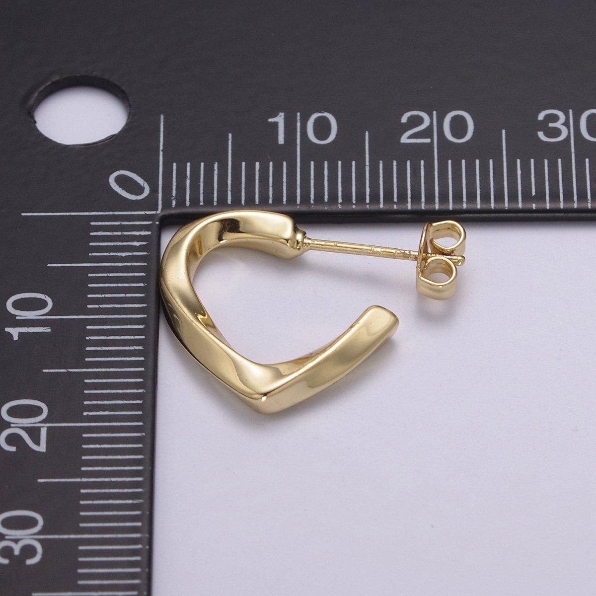 14k Gold Filled Triangle Hoop Earring Silver Dainty Geometric Earring T-254 T-255 - DLUXCA