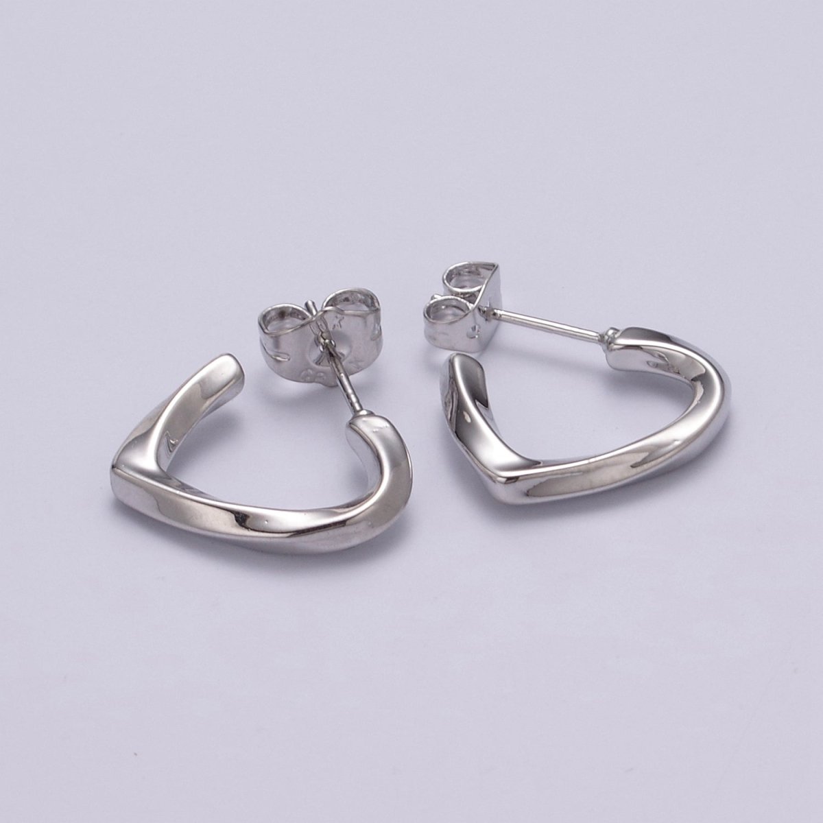 14k Gold Filled Triangle Hoop Earring Silver Dainty Geometric Earring T-254 T-255 - DLUXCA