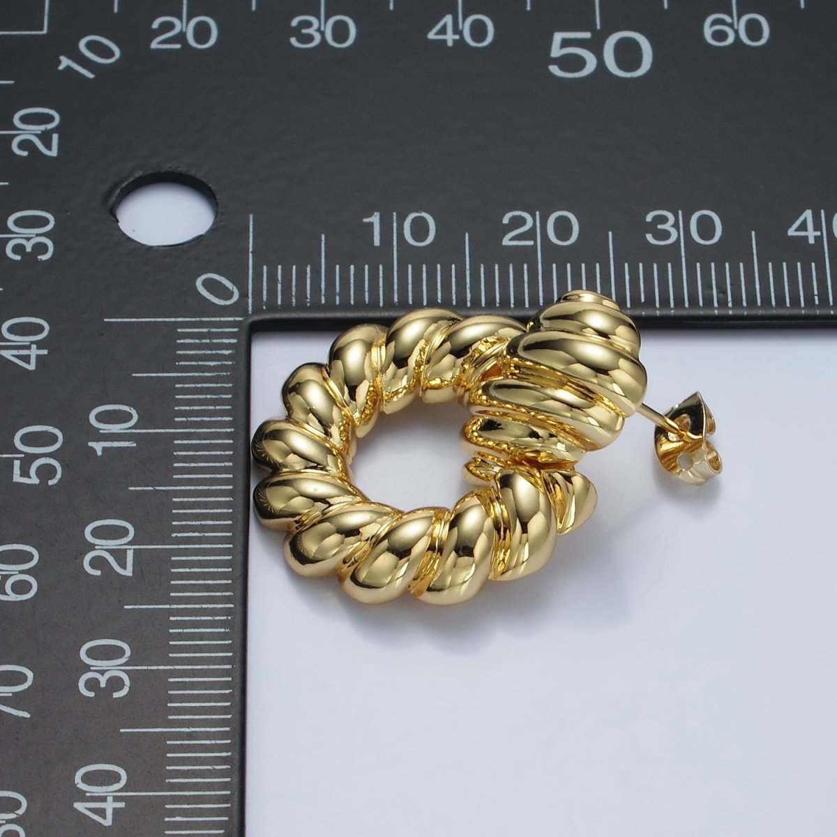 14K Gold Filled Twist Croissant Open Drop Stud Earrings in Gold & Silver | AE431 AE432 - DLUXCA