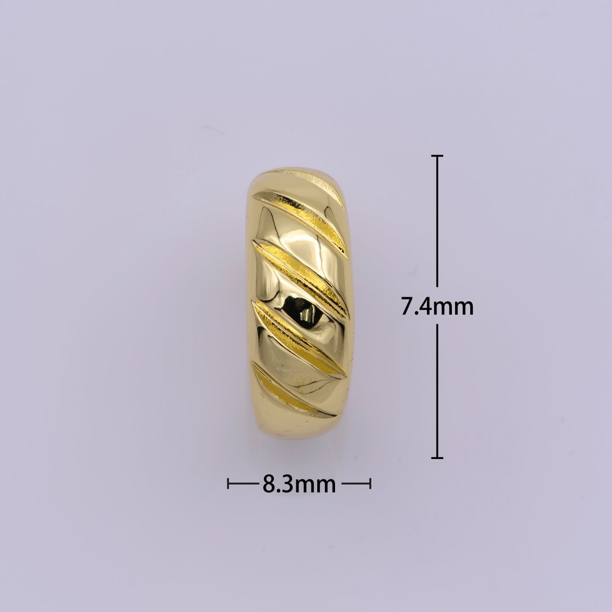 14K Gold Filled Twisted Dome Ring | Croissant Ring | Stackable Ring | Gold Thick Band Ring | Signet Ring | Ring for Women U-017 - DLUXCA