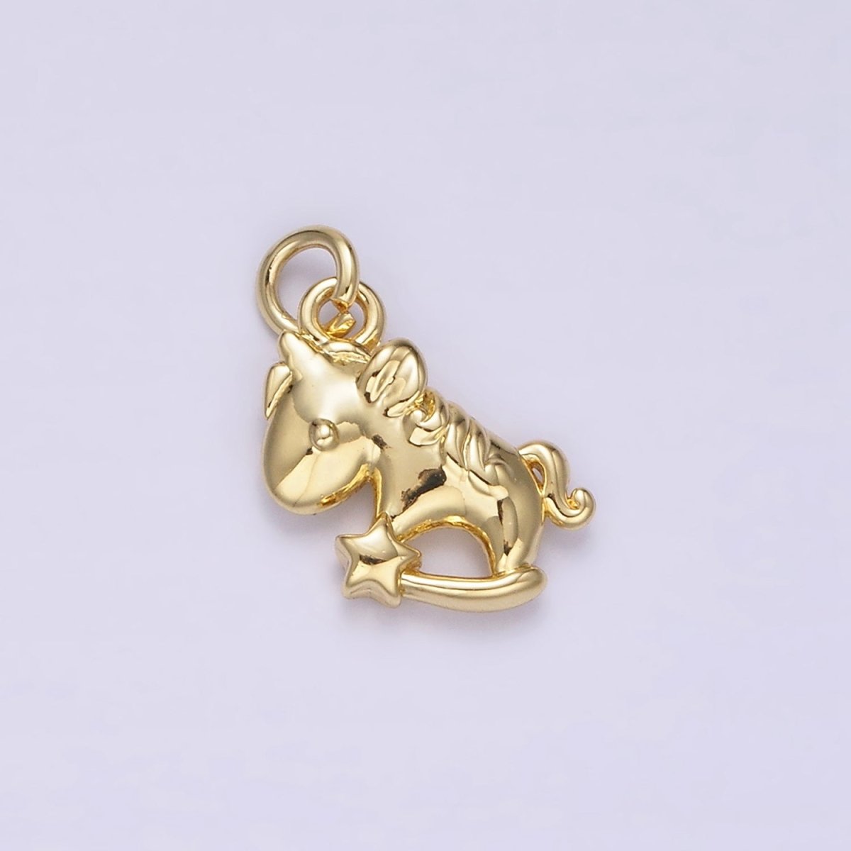 14K Gold Filled Unicorn Star Puffed Minimalist Add-On Charm | AC899 - DLUXCA