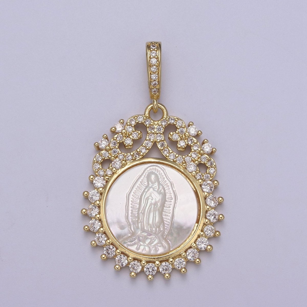 14k Our Lady Of Guadalupe Pendant Necklace Womens 14K Gold Lady Of