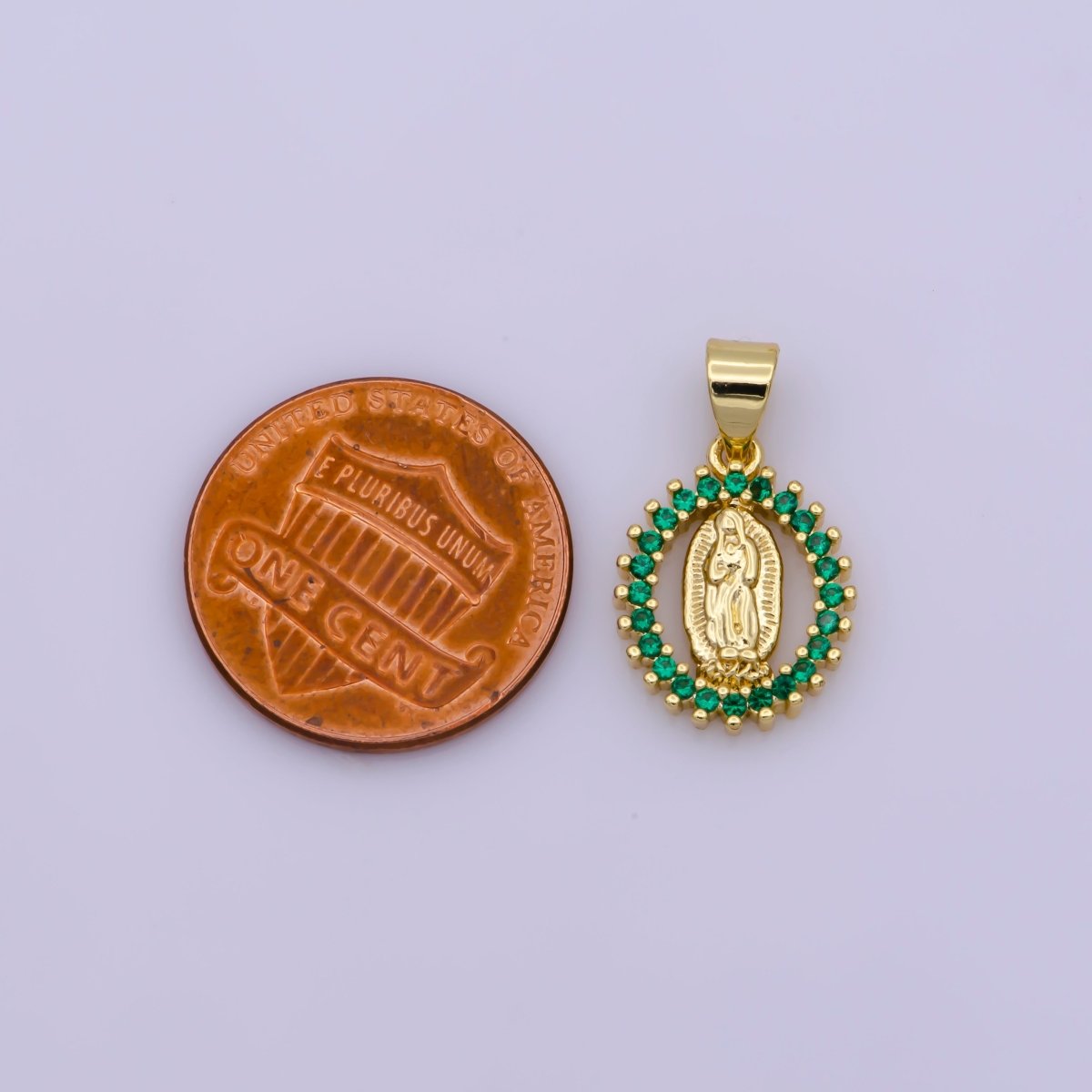 14k Gold Filled Virgin Mary Pendant Necklace Pink Micro Pave Virgen de Guadalupe Medallion Pendant for Necklace Religious Jewelry Supply I-002 I-901~I-904 N-1406 - DLUXCA