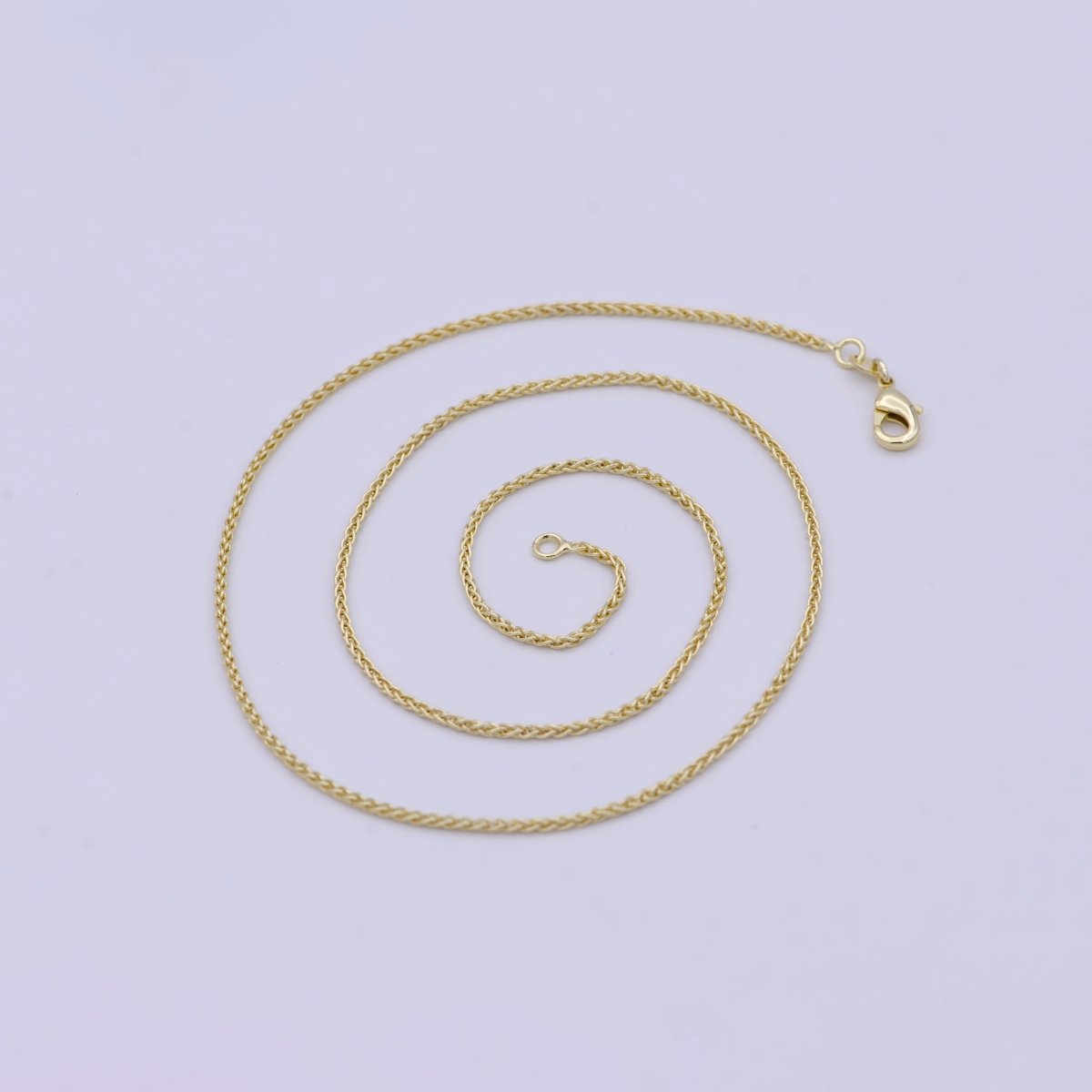 14K Gold Filled Wheat Chain Foxtail Chain Necklace, Man Ladies Gold Chain, Trending Gold Chain Necklace | WA-755 Clearance Pricing - DLUXCA