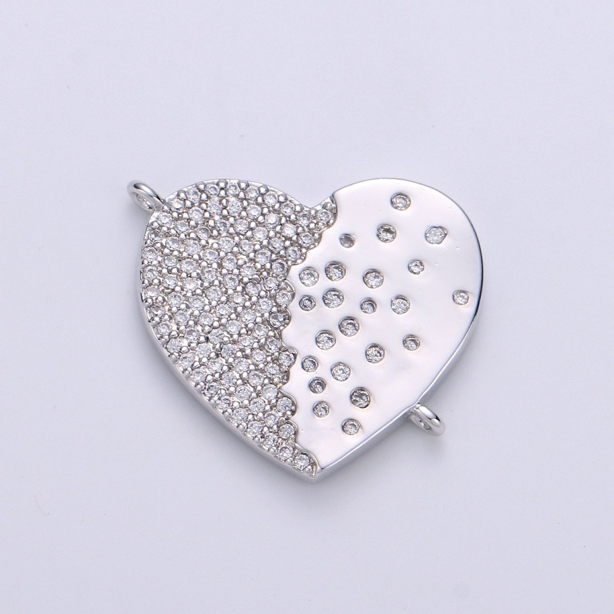 14K Gold Plated Heart Connector - Dainty Link Connector- Cubic Mariposa Charm Connector- for Necklace Bracelet Component F-803 F-804 - DLUXCA