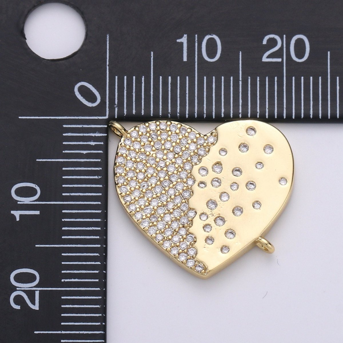14K Gold Plated Heart Connector - Dainty Link Connector- Cubic Mariposa Charm Connector- for Necklace Bracelet Component F-803 F-804 - DLUXCA
