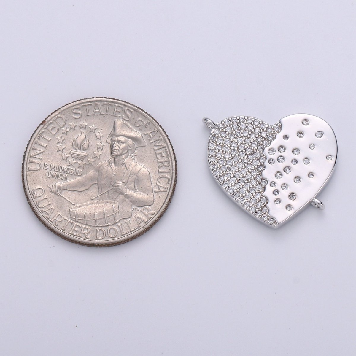 14K Gold Plated Heart Connector - Dainty Link Connector- Cubic Mariposa Charm Connector- for Necklace Bracelet Component F-803 F-804 - DLUXCA