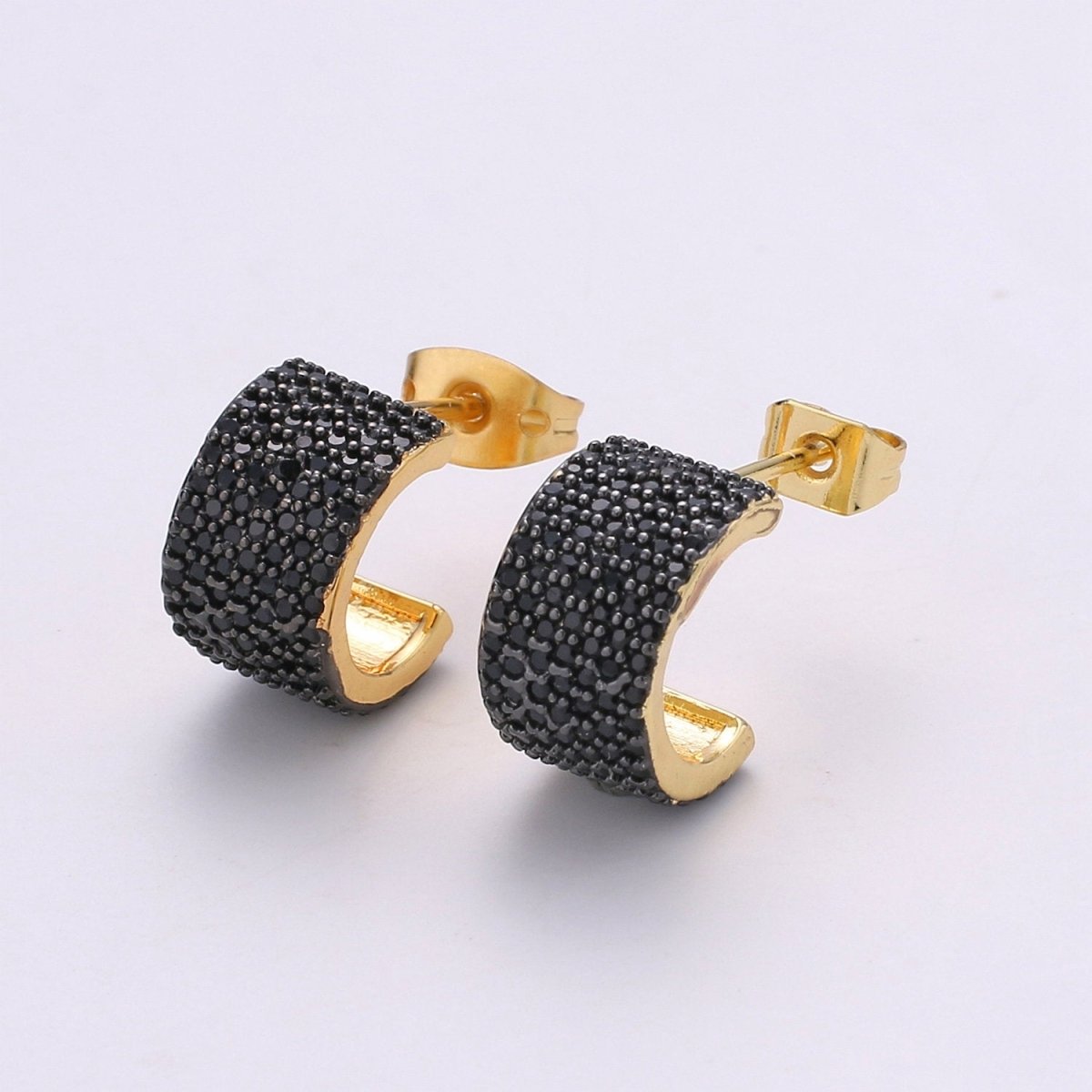 14K Gold Plated Sterling Silver Tiny Aqua Turquoise Hoop Earrings, Huggie Hoops, Small Dainty Hoop Earring, Something Blue, Cartilage Q-155 - Q-159 - DLUXCA