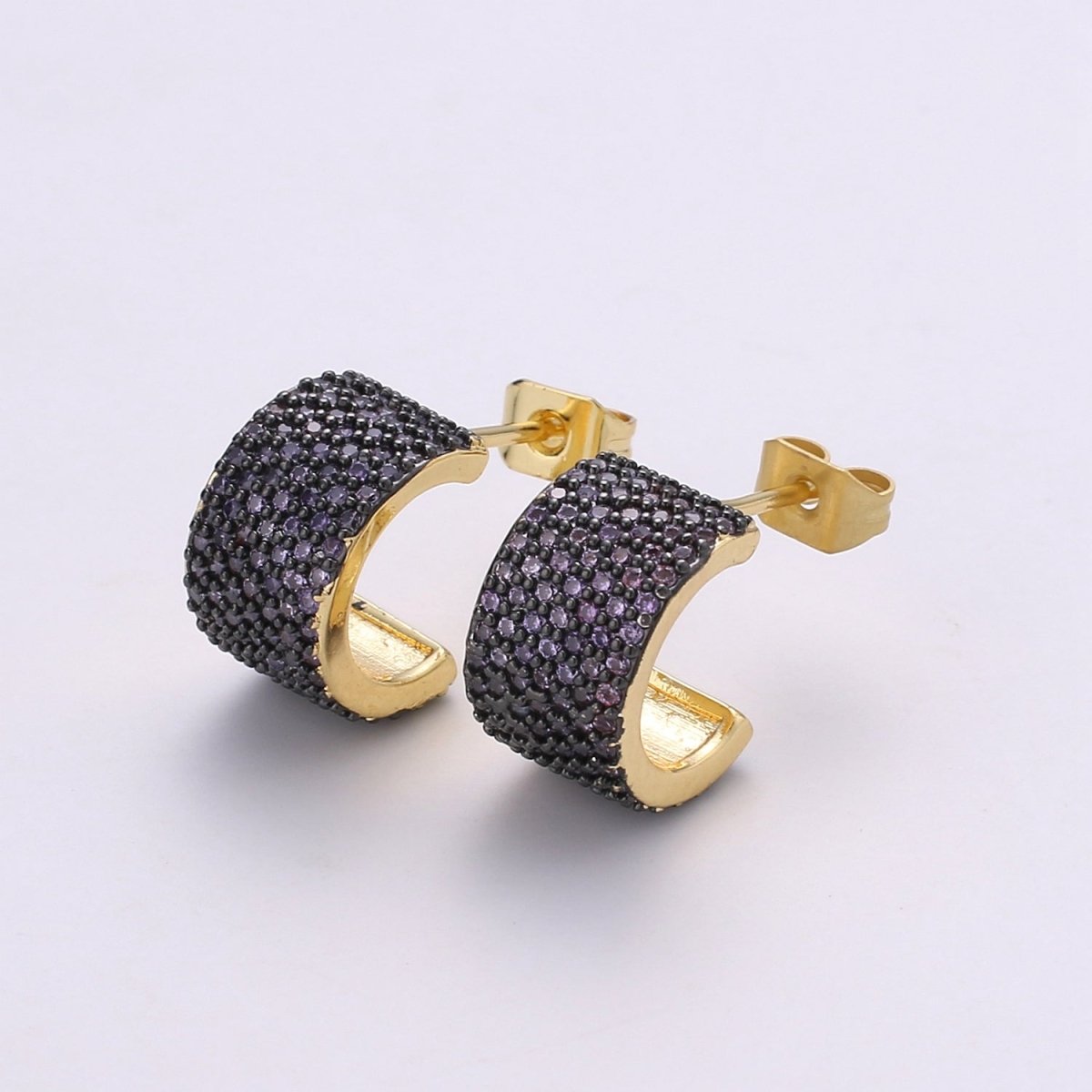 14K Gold Plated Sterling Silver Tiny Aqua Turquoise Hoop Earrings, Huggie Hoops, Small Dainty Hoop Earring, Something Blue, Cartilage Q-155 - Q-159 - DLUXCA