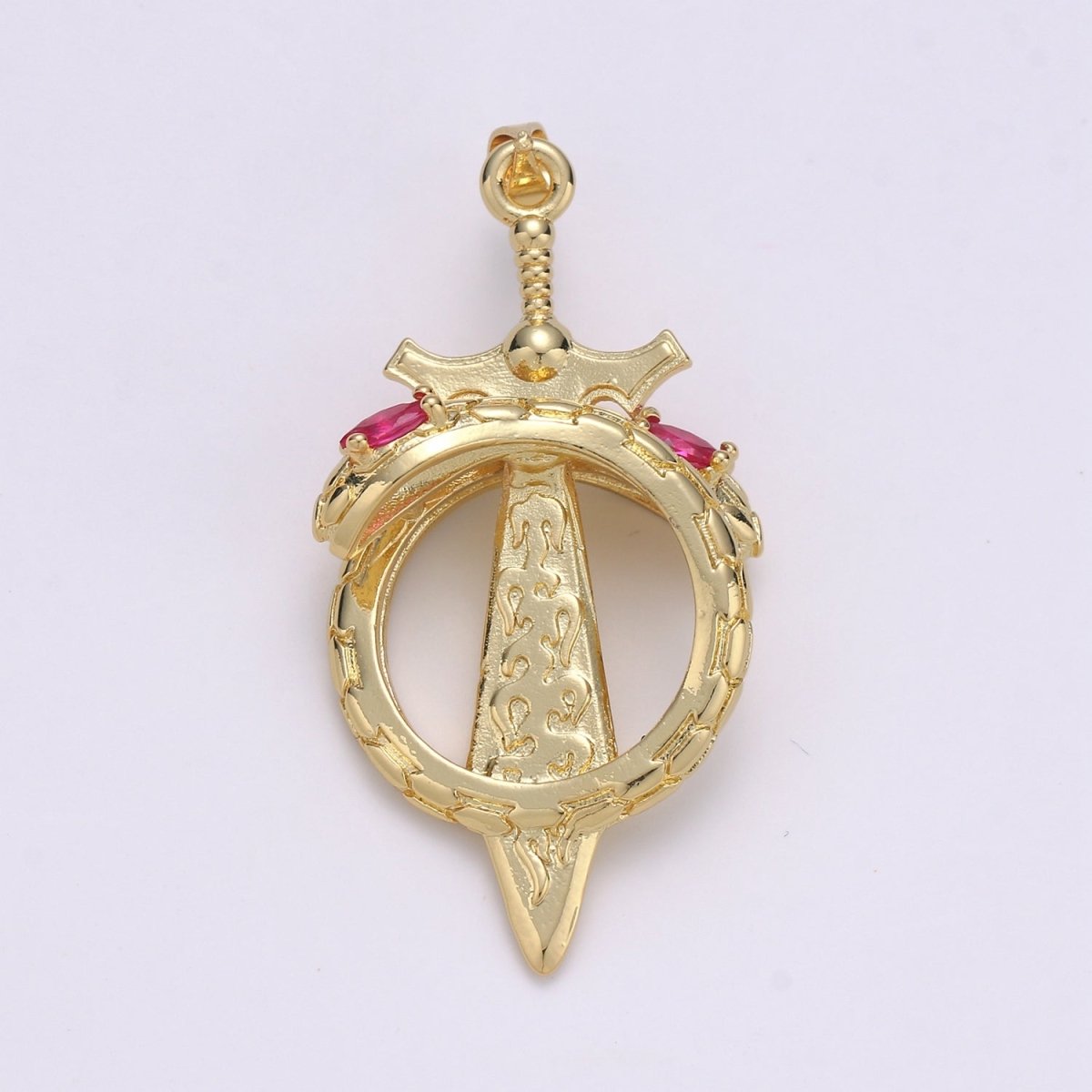 14K Gold Viking Sword Charm, Sword Pendant, 14K Gold Filled sword Charm for Necklace Bracelet Supply J-036~J-038 - DLUXCA