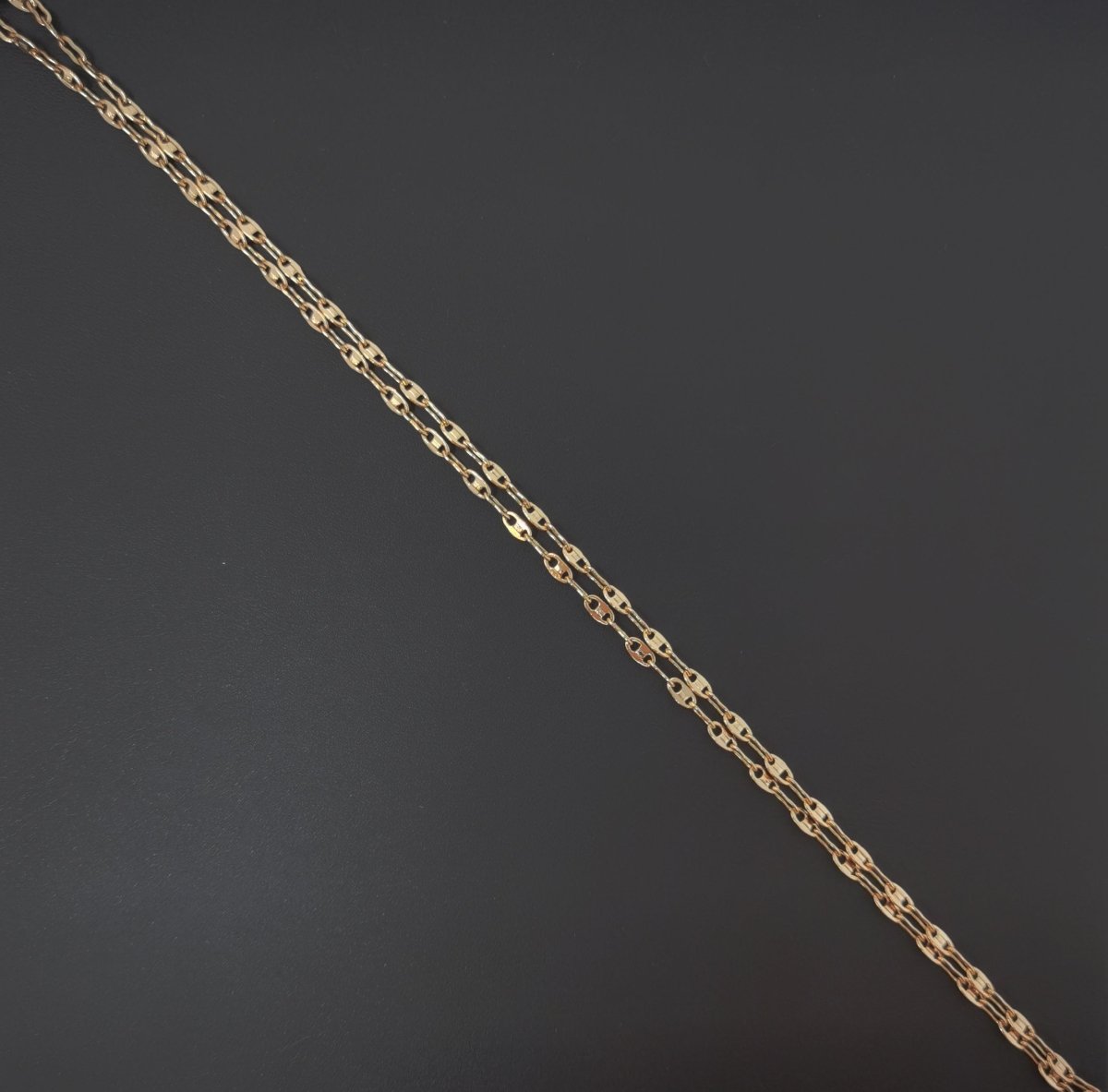 15.7'' Ready to Use 18K Gold Filled Anchor Necklace Chain, Layering Anchor Chain Dainty Necklace, 2mm Anchor Necklace w/Spring Ring | CN-510 - DLUXCA