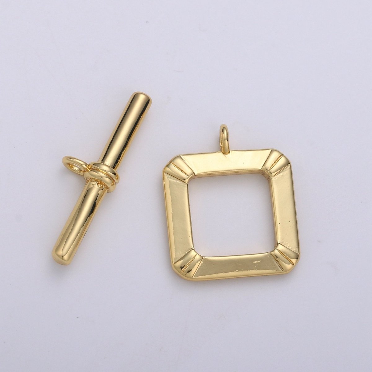15mm 14K Gold Filled Toggle Clasp Square ot Clasp for Jewelry Making Supply K-829 - DLUXCA