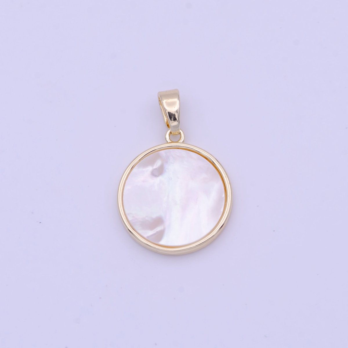 15mm Heart Petal Quatrefoil Clover Shell Pearl Bezel Double Sided Pendant in Gold & Silver | H159 H168 - DLUXCA