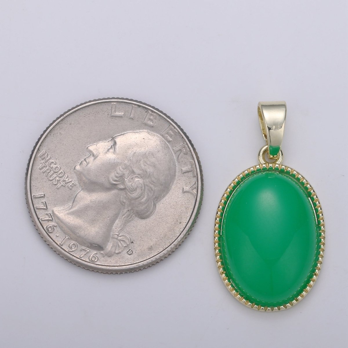 15x29mm 14k Gold Filled Oval Charm, Tiger eye, Marroon, Green Jade Oval Pendant, Natural Stone Charms, Vintage Jewelry Supply - DLUXCA