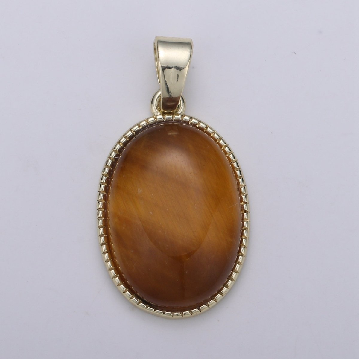 15x29mm 14k Gold Filled Oval Charm, Tiger eye, Marroon, Green Jade Oval Pendant, Natural Stone Charms, Vintage Jewelry Supply - DLUXCA